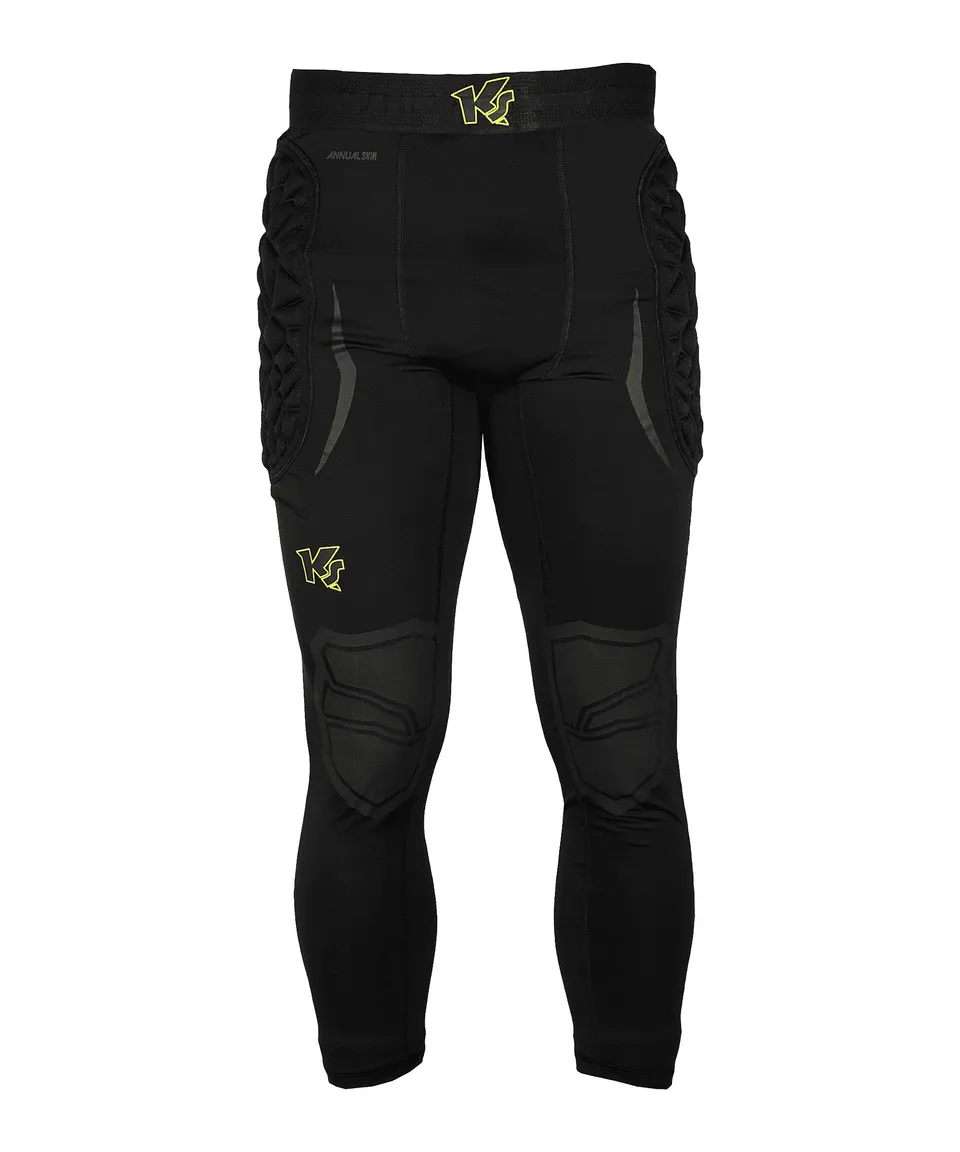 keepersport-powerpadded-torwart-unterziehhose-s-schwarz-gelb-2 image 1