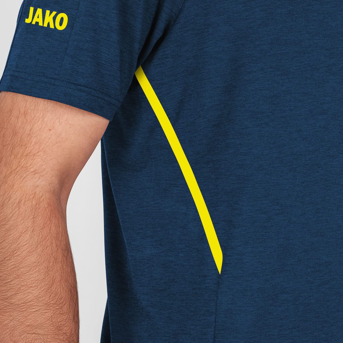 jako-challenge-t-shirt-herren-melange-mit-kontrast-tape image 2