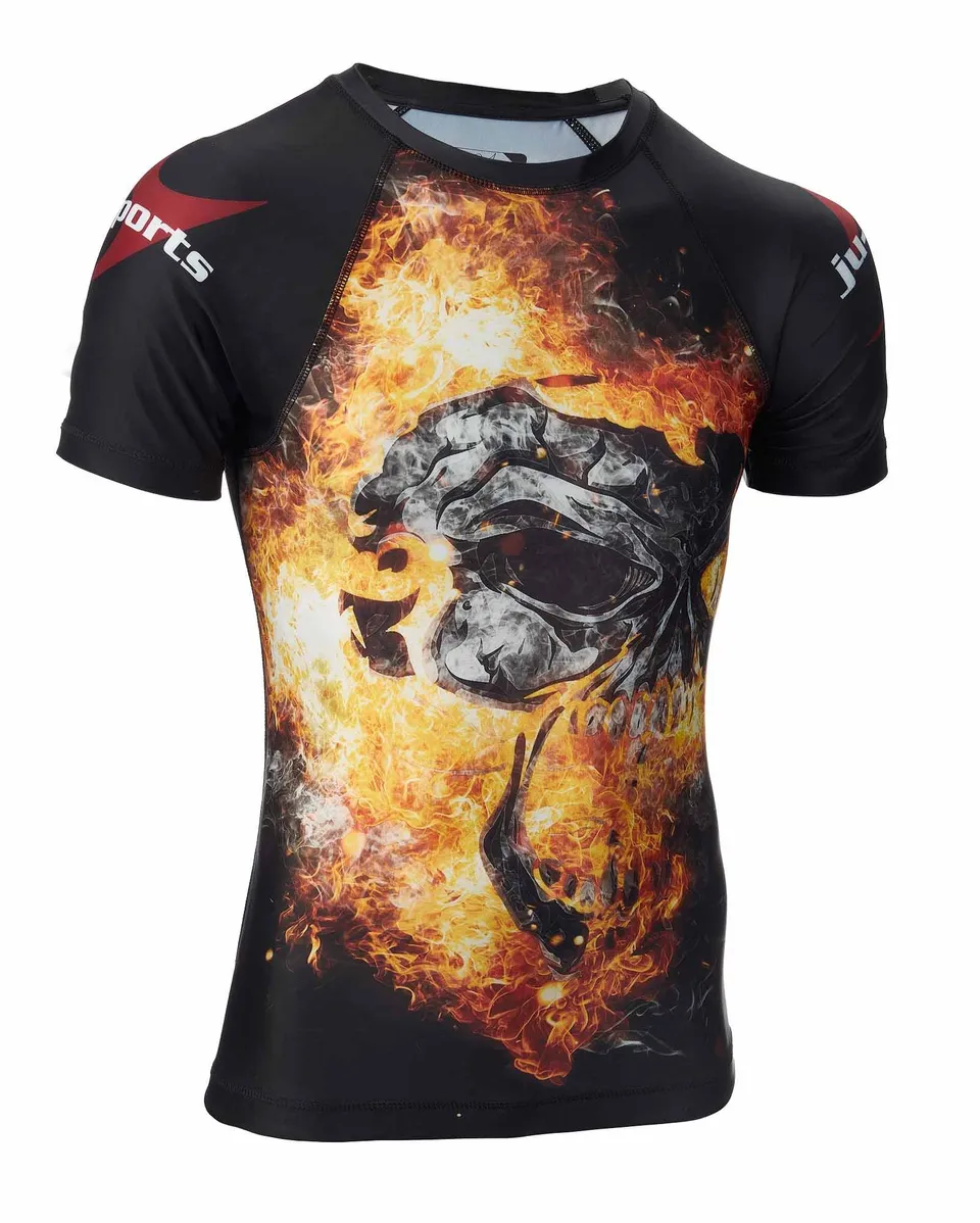 ju-sports-rash-guards-dark-line-skull-rashguard-kurzarm-l image 1