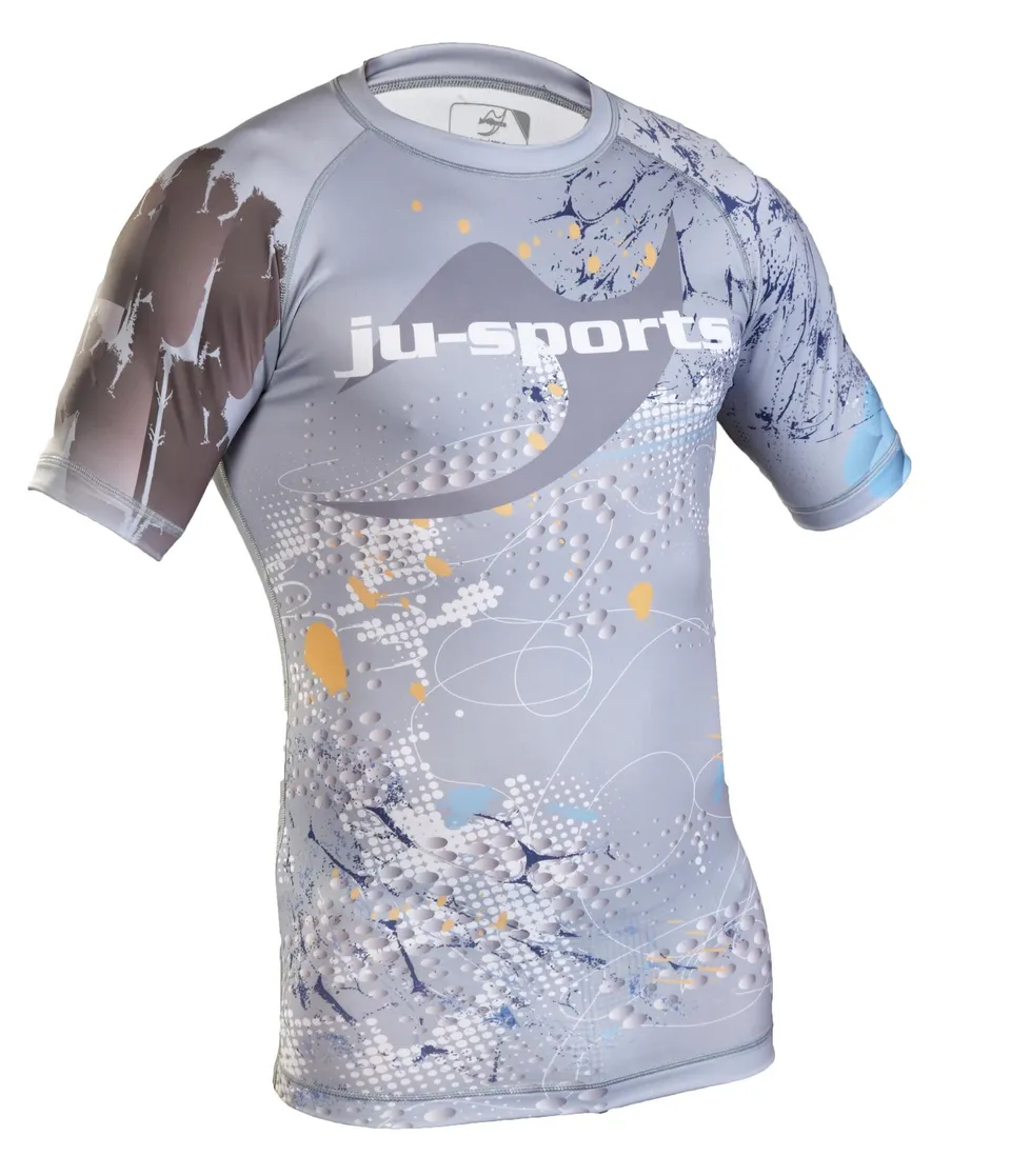 ju-sports-design-c13-rashguard-ss-grau-kurzarm-mma-shirt image 1