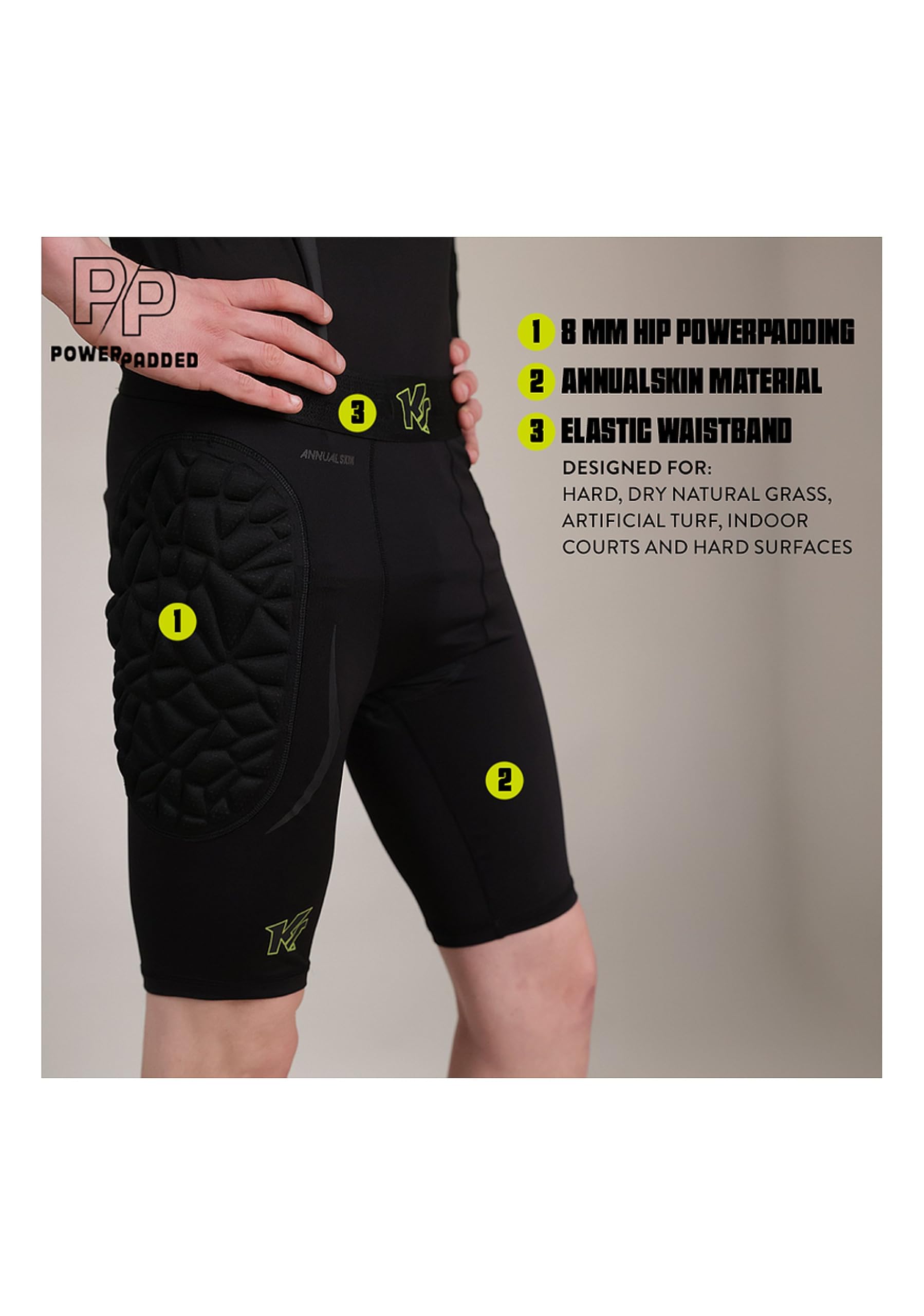 keepersport-powerpadded-torwart-unterziehhose-s-schwarz-gelb image 8