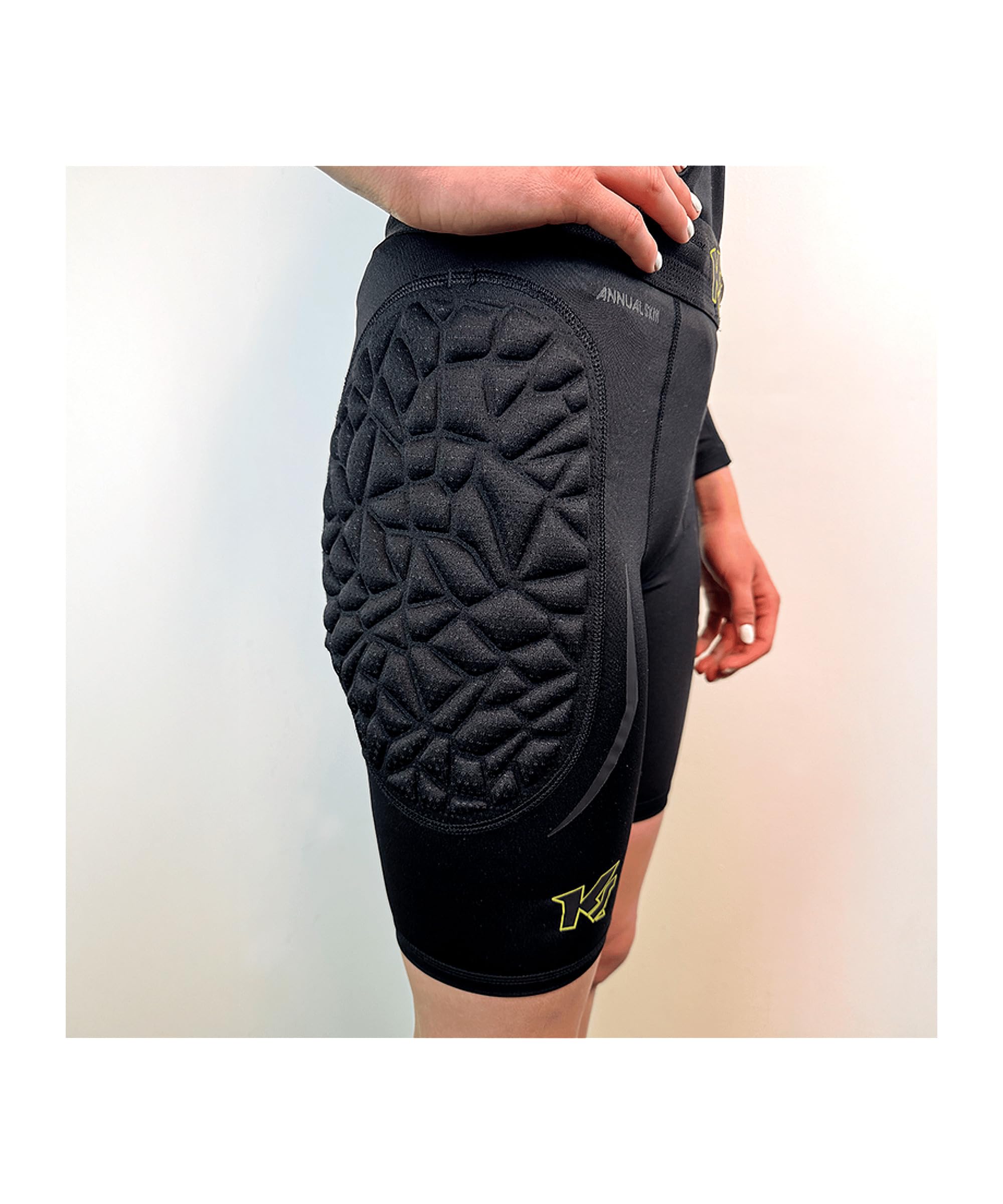 keepersport-powerpadded-torwart-unterziehhose-s-schwarz-gelb image 4