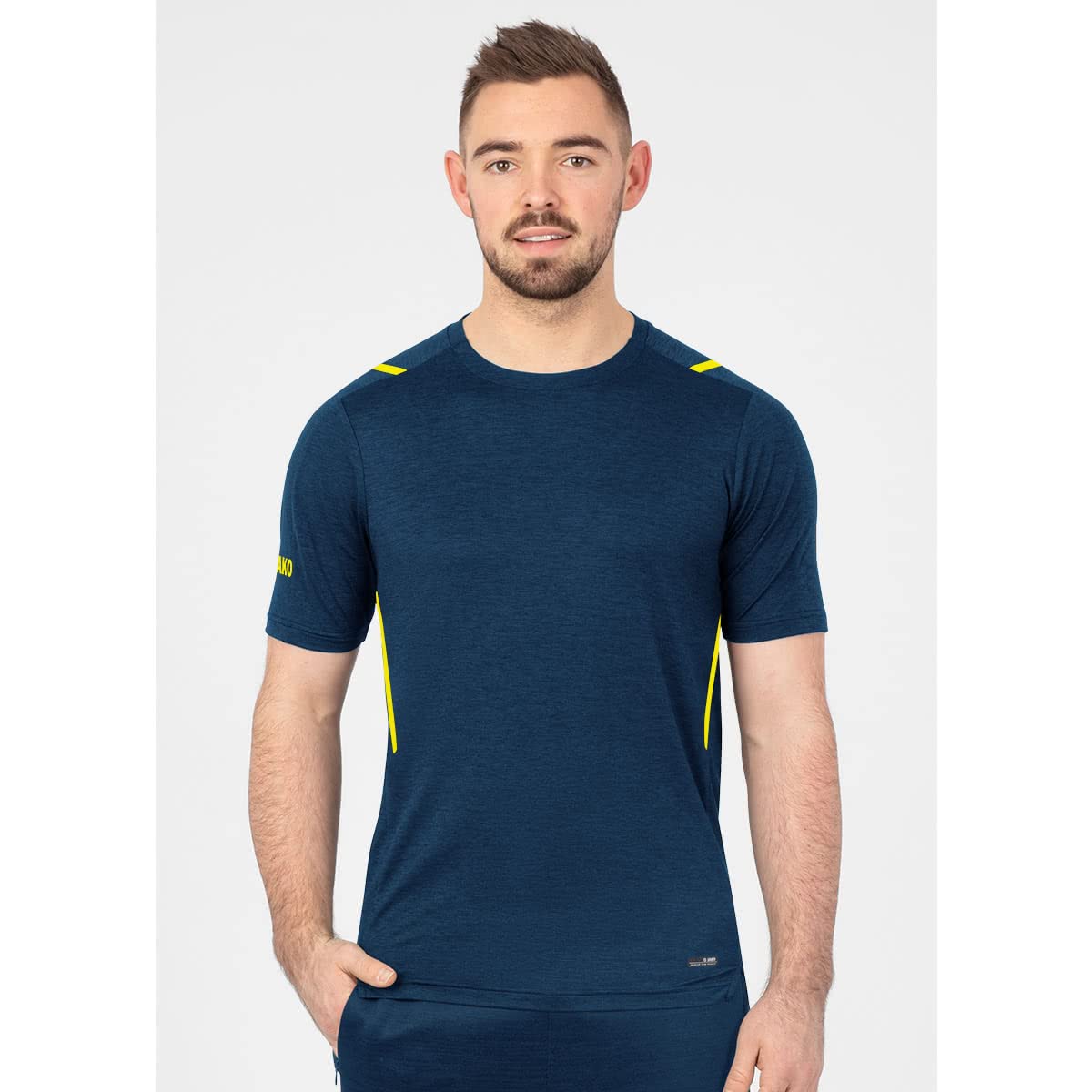 jako-challenge-t-shirt-herren-melange-mit-kontrast-tape image 3