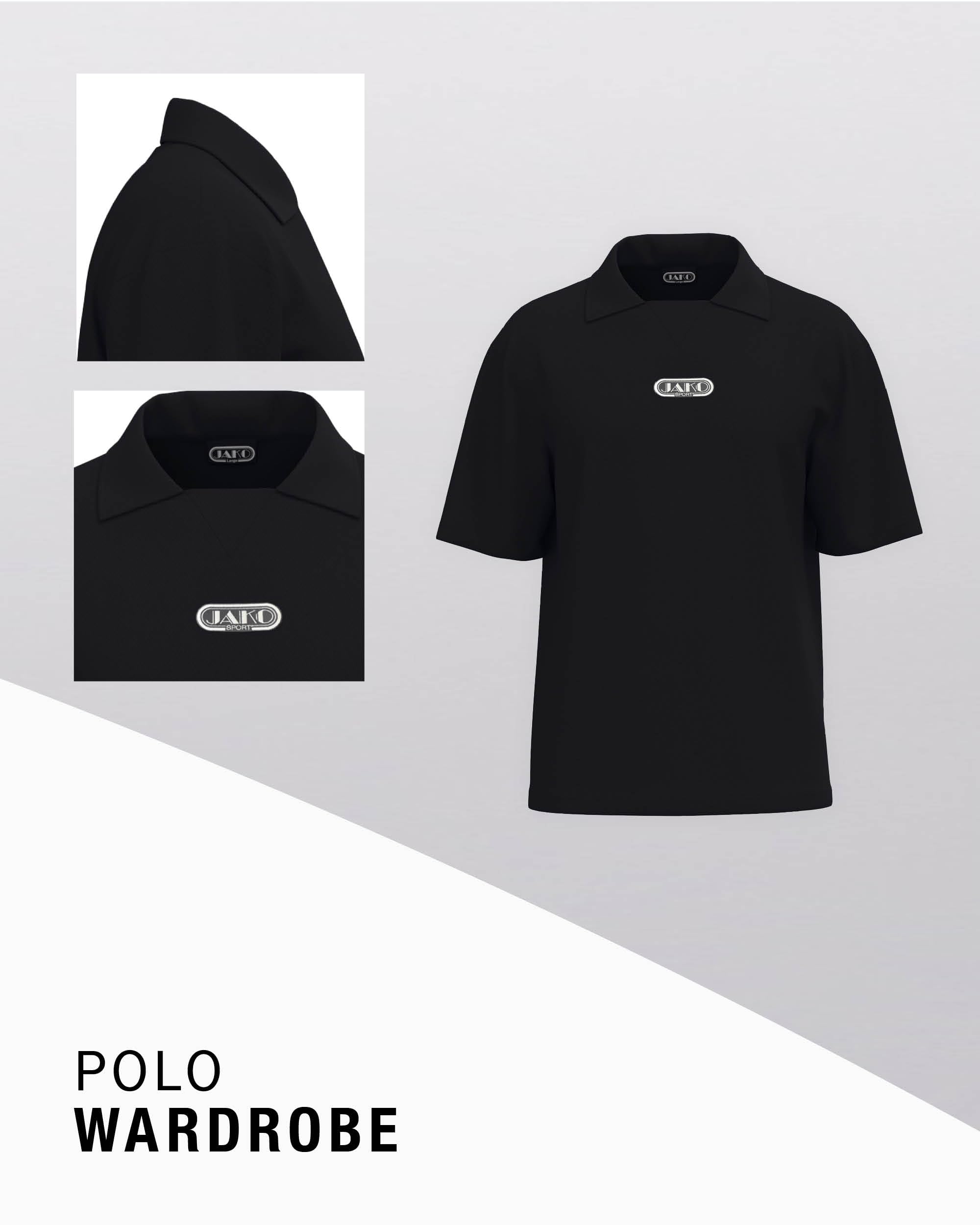 jako-wardrobe-polo-unisex-schwarz-bio-baumwolle image 3