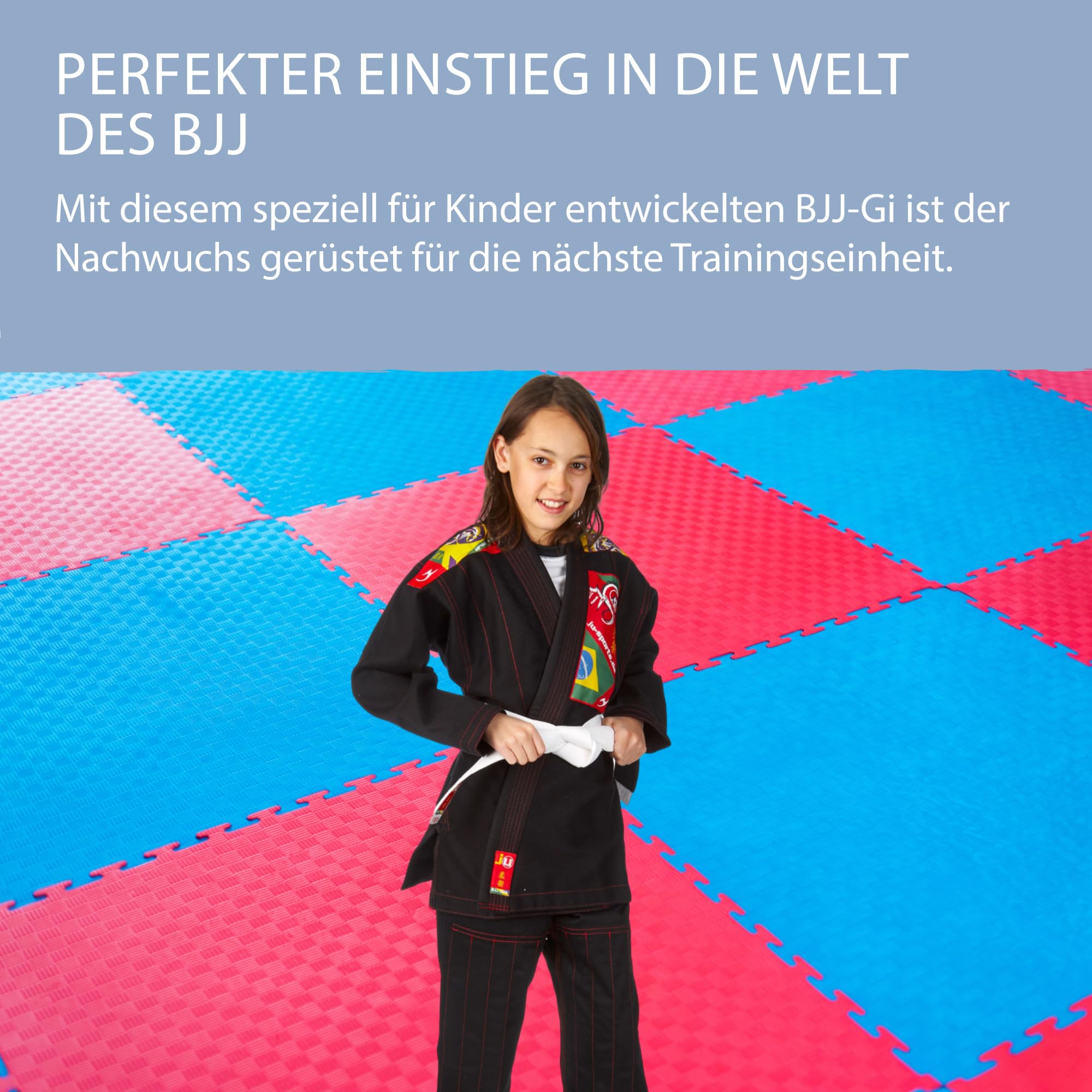 ju-sports-fightwear-bjj-gi-kinder-schwarz-150-baumwolle image 4
