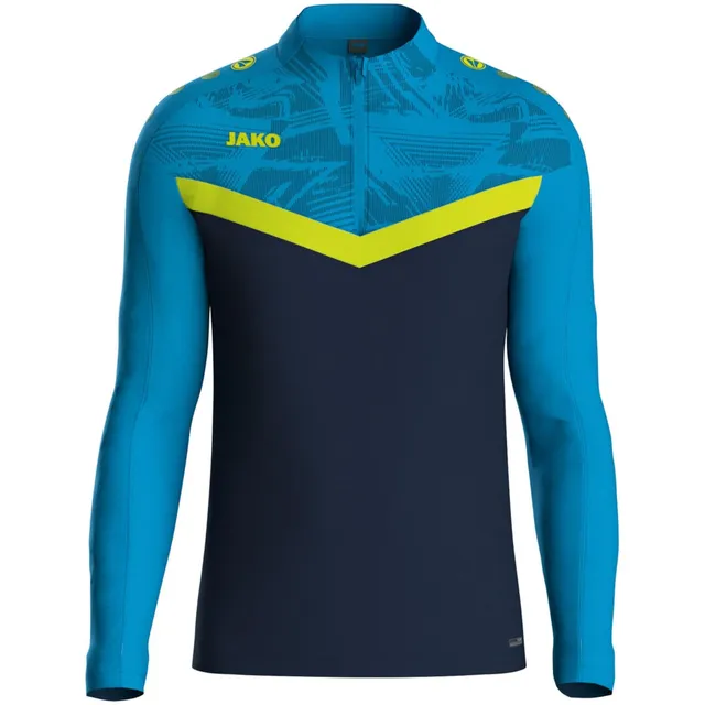 jako-iconic-ziptop-kinder-marine-neongelb-128-fleece image 1