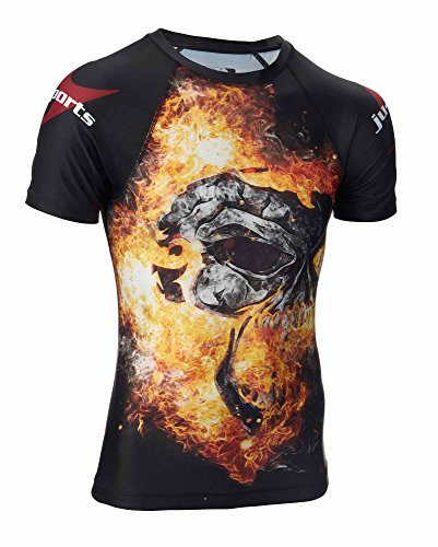 ju-sports-rash-guards-dark-line-skull-rashguard-kurzarm-l image 3