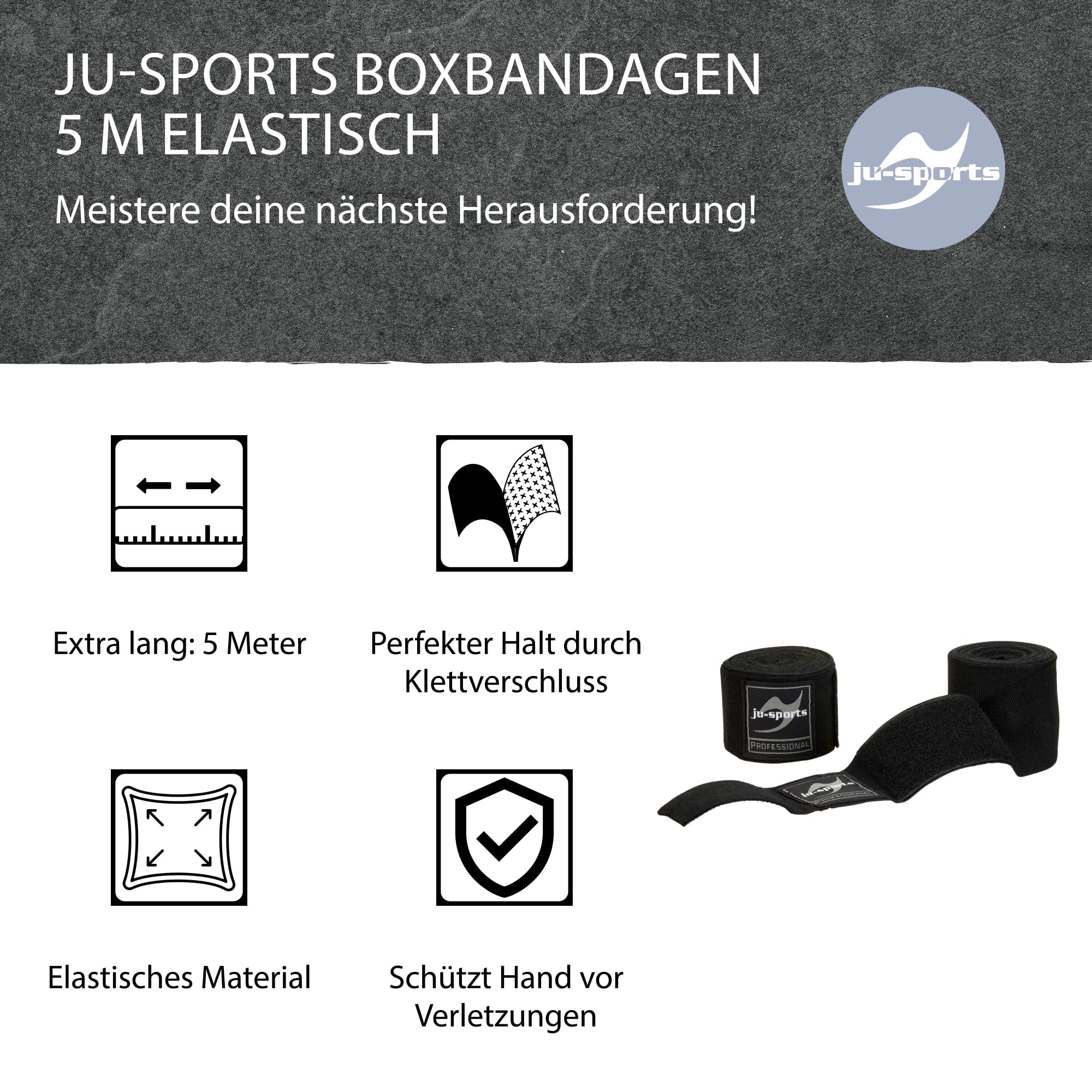 ju-sports-profi-boxbandagen-5m-schwarz-elastisch image 3