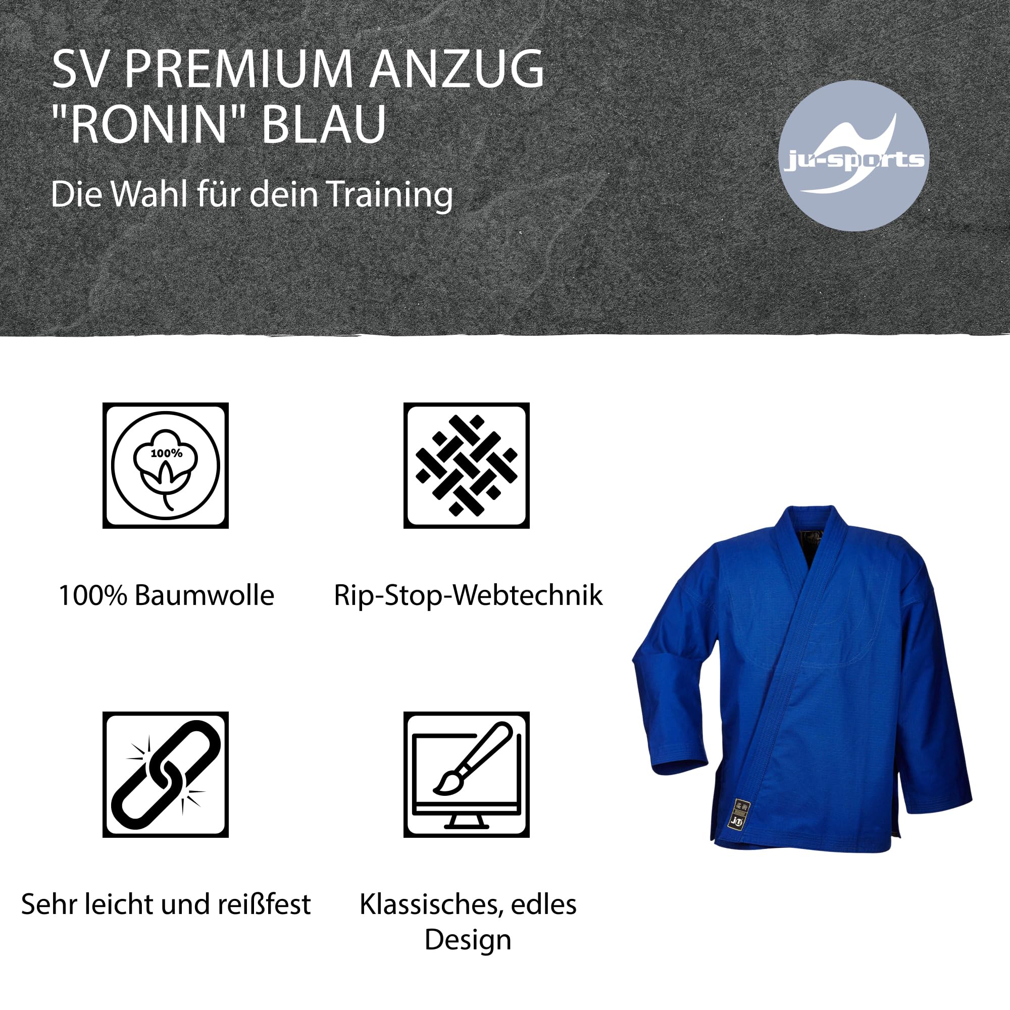 ju-sports-fightwear-sv-premium-ronin-jujutsu-anzug-m-blau image 3