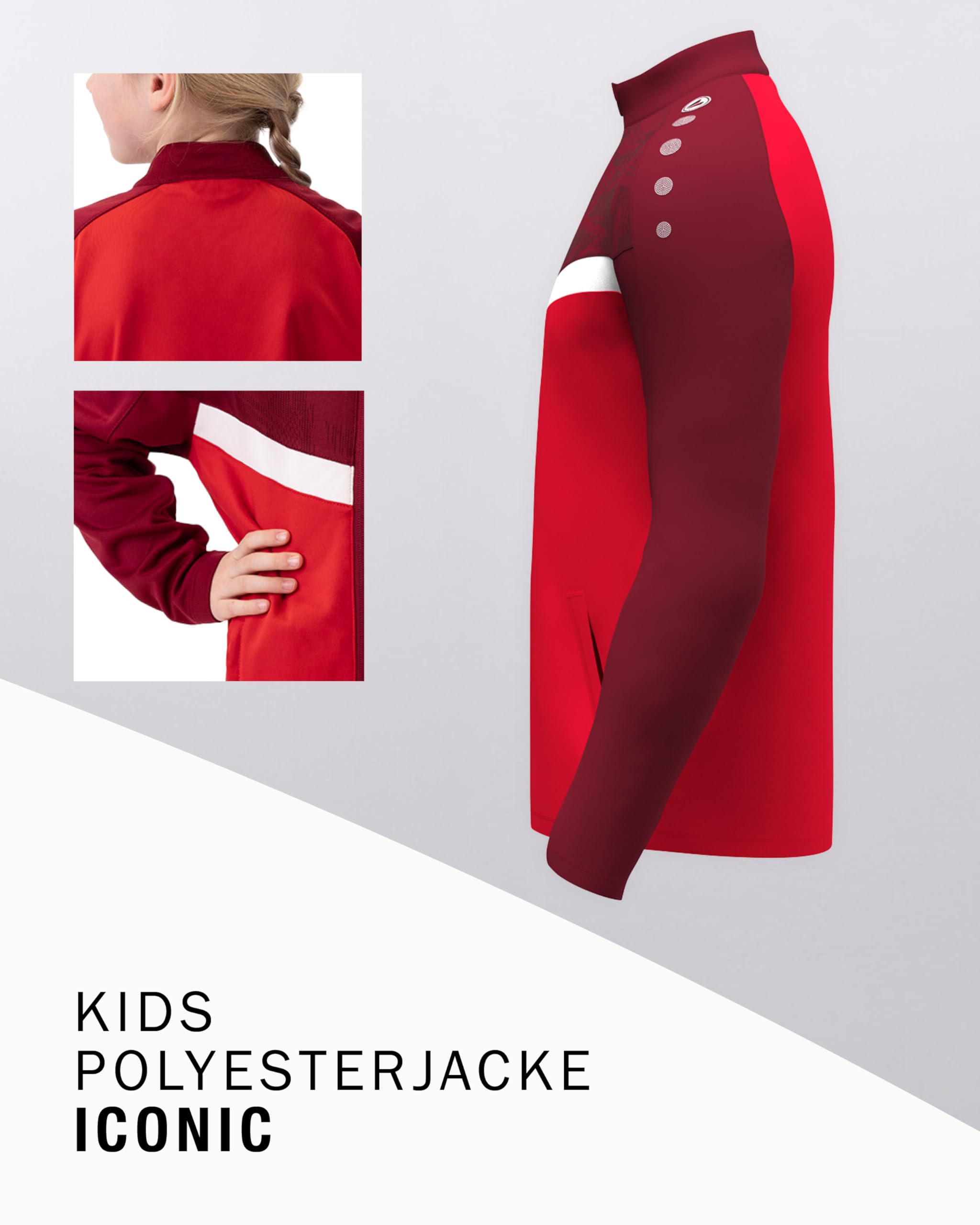 jako-iconic-polyesterjacke-kinder-128-schwarz-anthrazit image 4