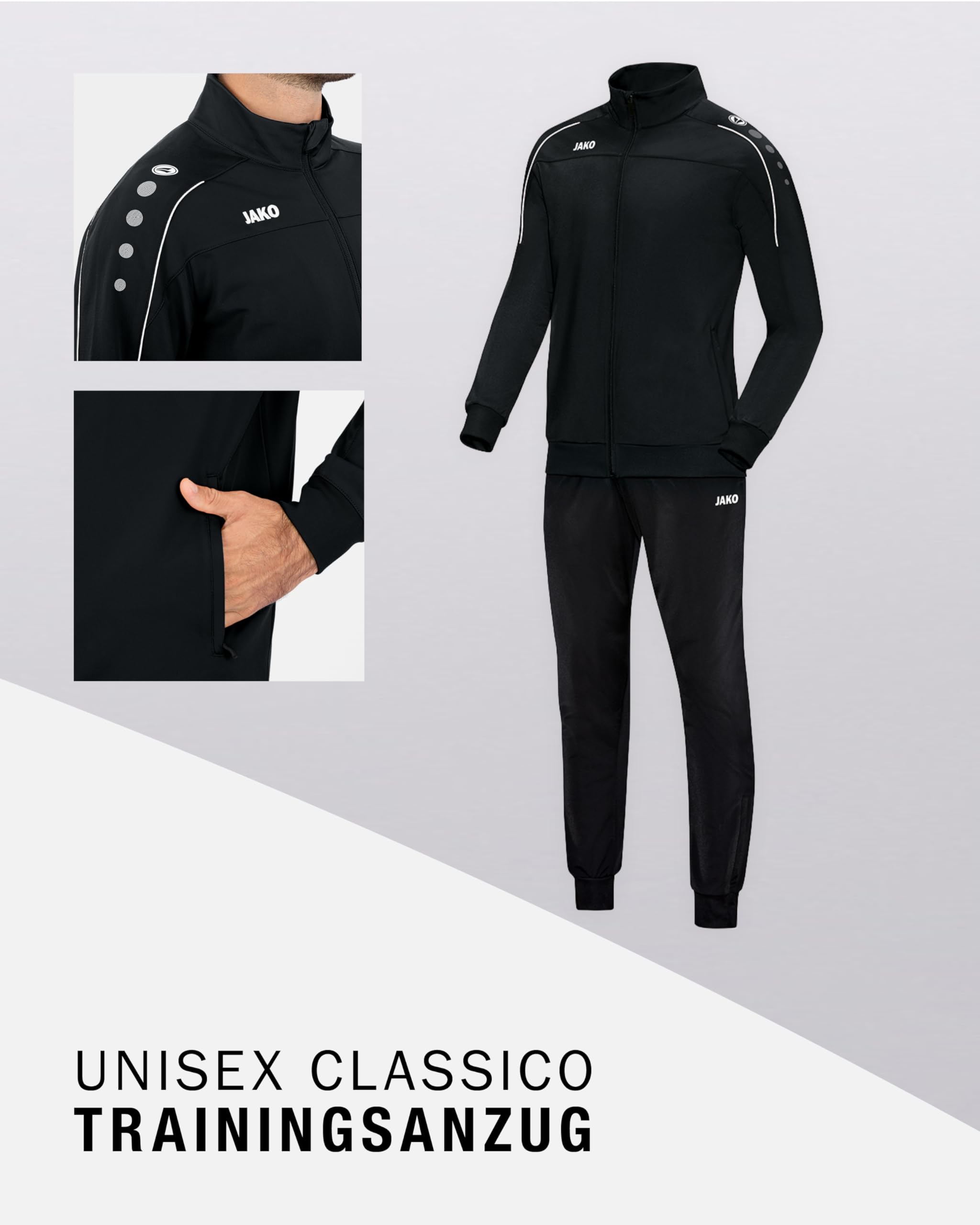 jako-classico-trainingsanzug-polyester-schwarz-gr-l image 3