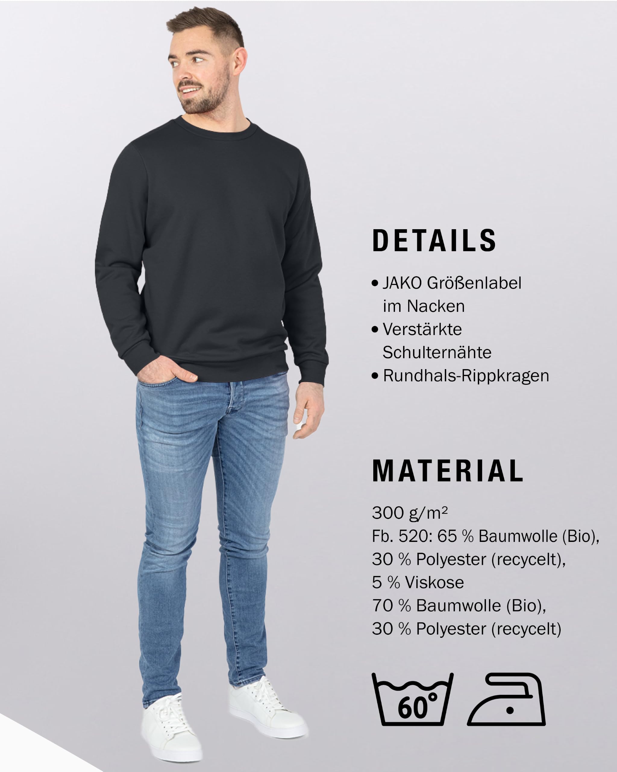 jako-base-sweat-pullover-herren-schwarz-baumwolle image 5