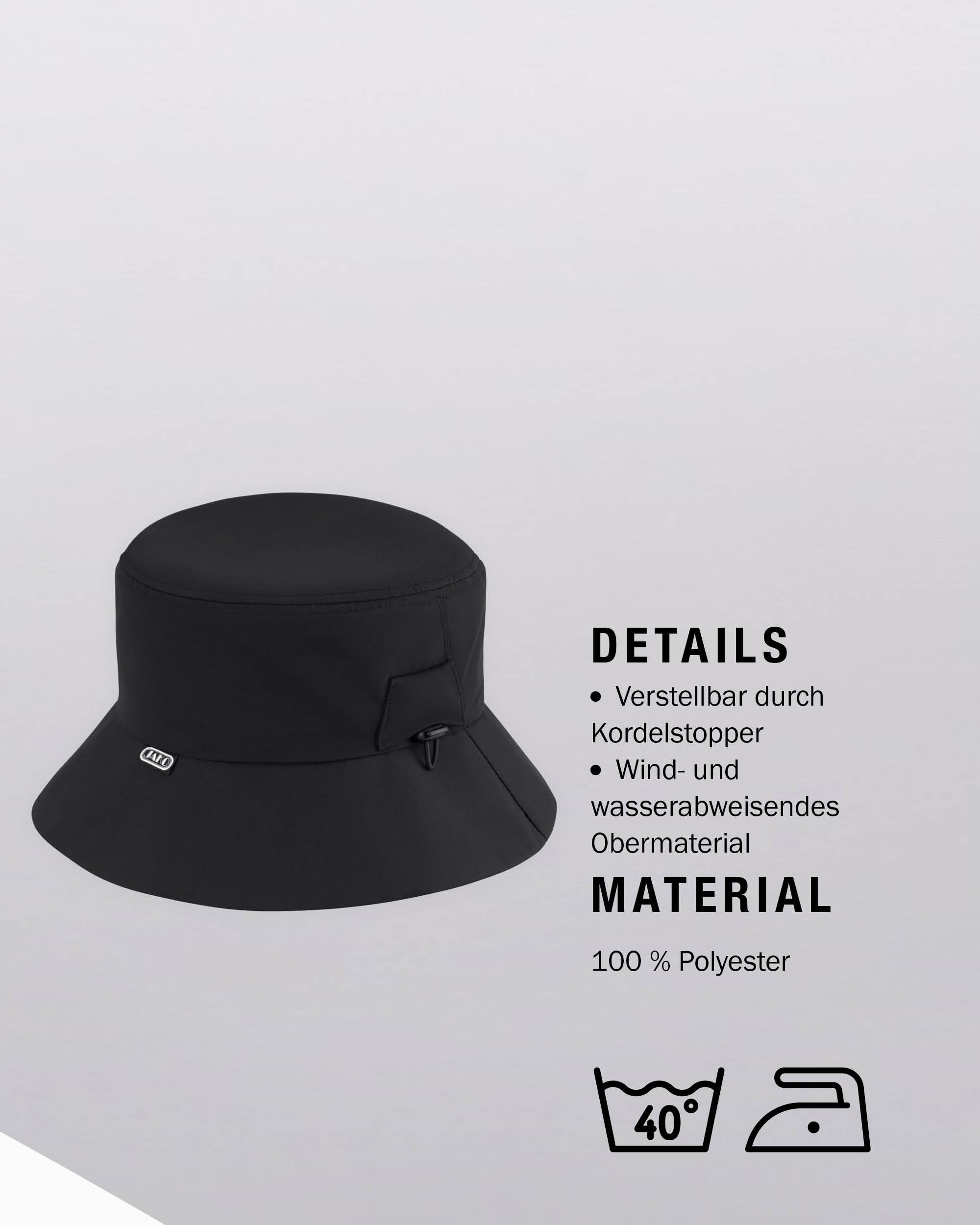 jako-wardrobe-fischerhut-bucket-hat-schwarz-verstellbar image 4