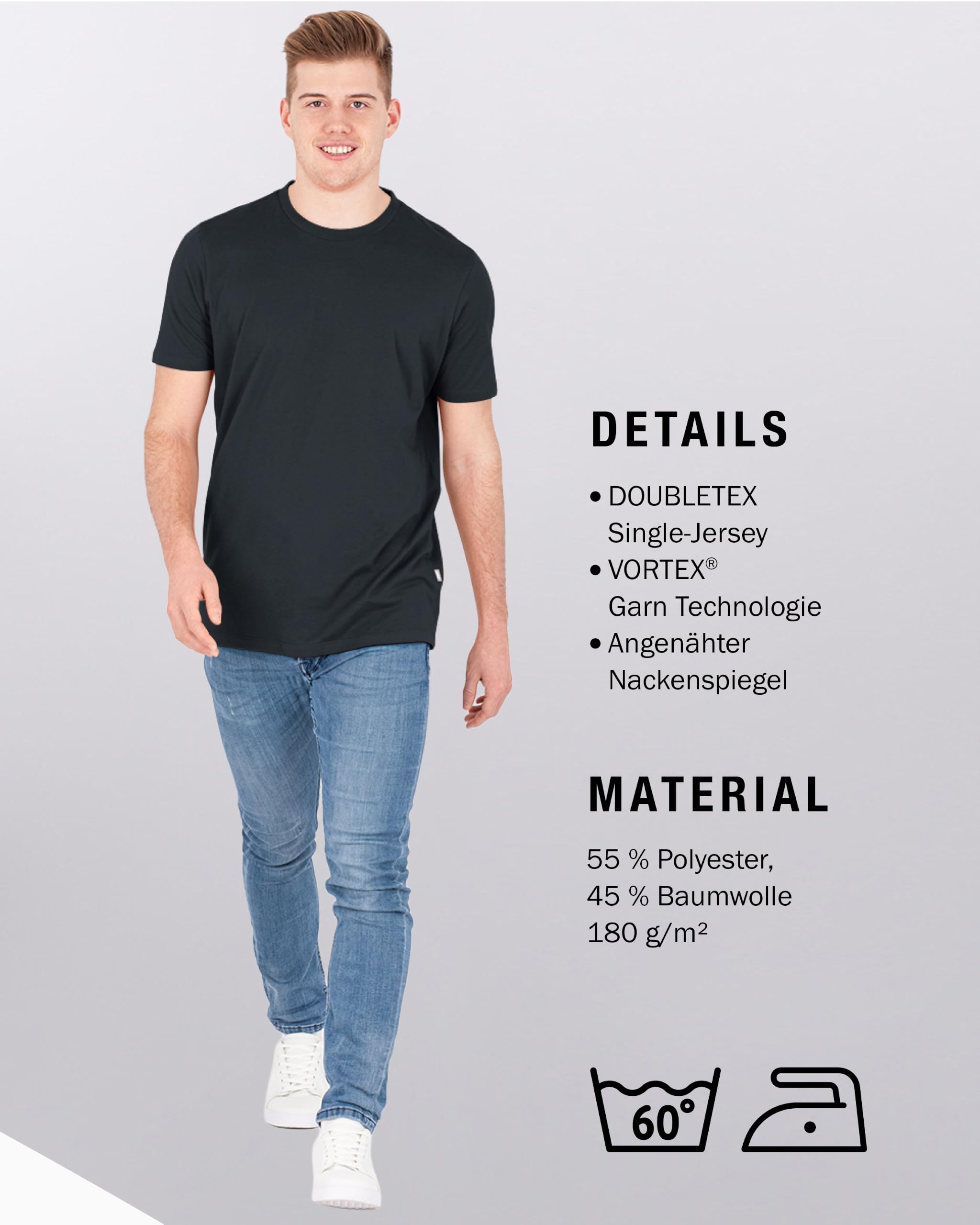jako-base-doubletex-t-shirt-herren-blau-robust image 5