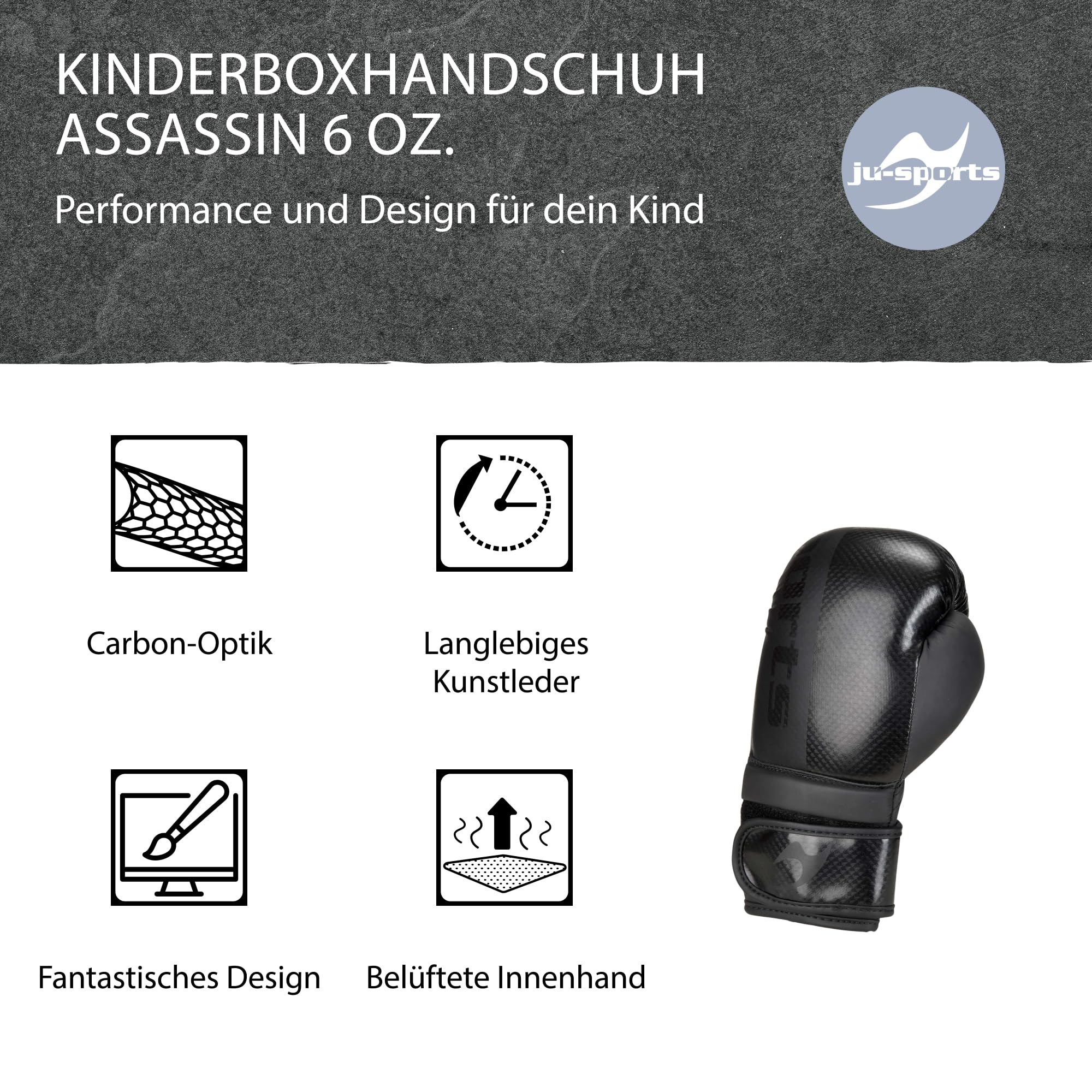 ju-sports-assassin-kinder-boxhandschuhe-6-oz-carbon-5-10-j image 3