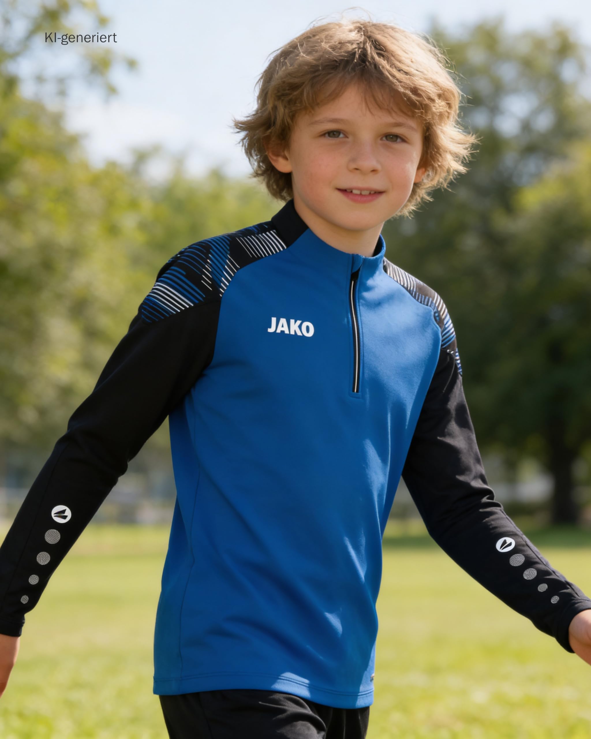 jako-sonic-ziptop-trainingspullover-kinder-128-aqua-marine-fleece image 2