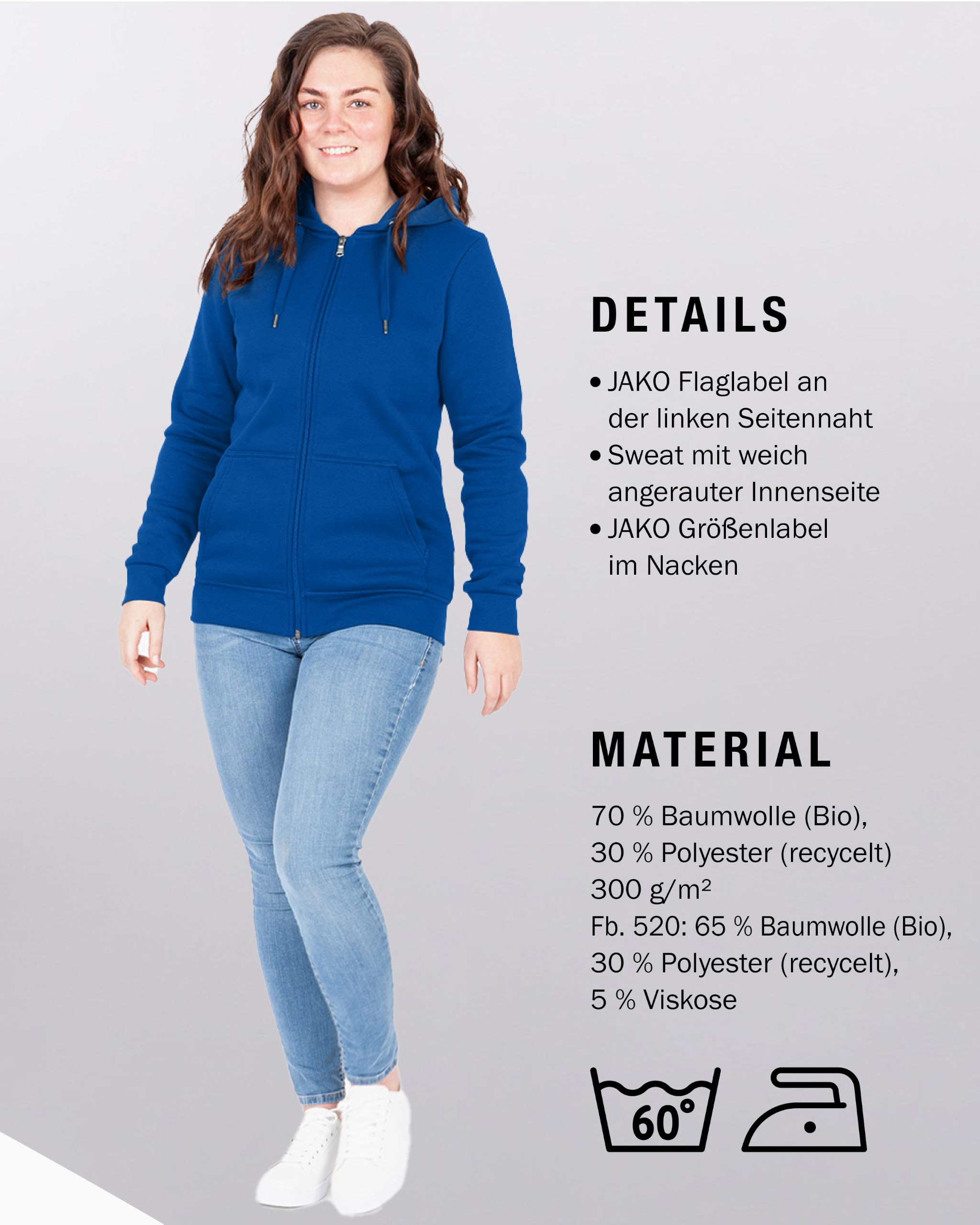 jako-base-kapuzenjacke-damen-organic-baumwolle image 5