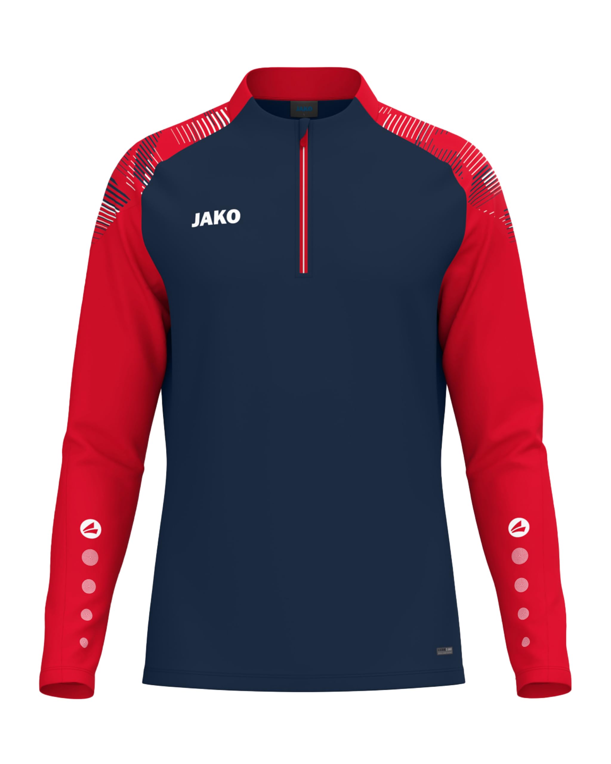 jako-sonic-ziptop-sportpullover-wei-marine-rot-micro-fleece image 7