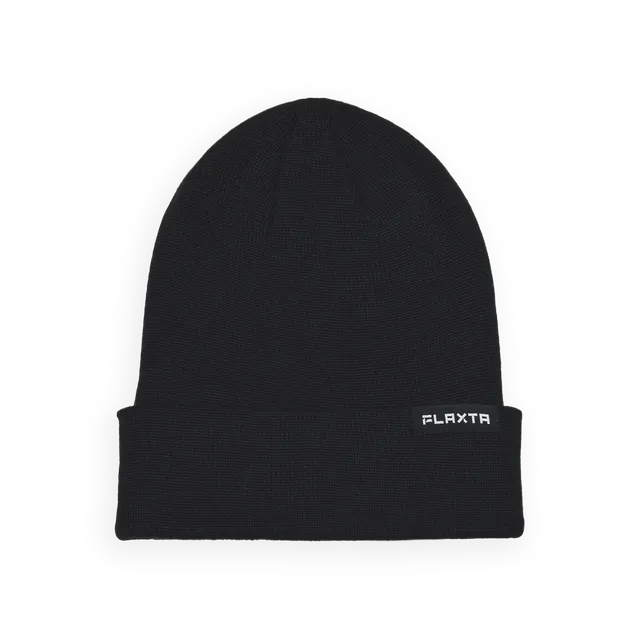 flaxta-high-top-beanie-strickm-tze-schwarz-recycelt-one-size image 1