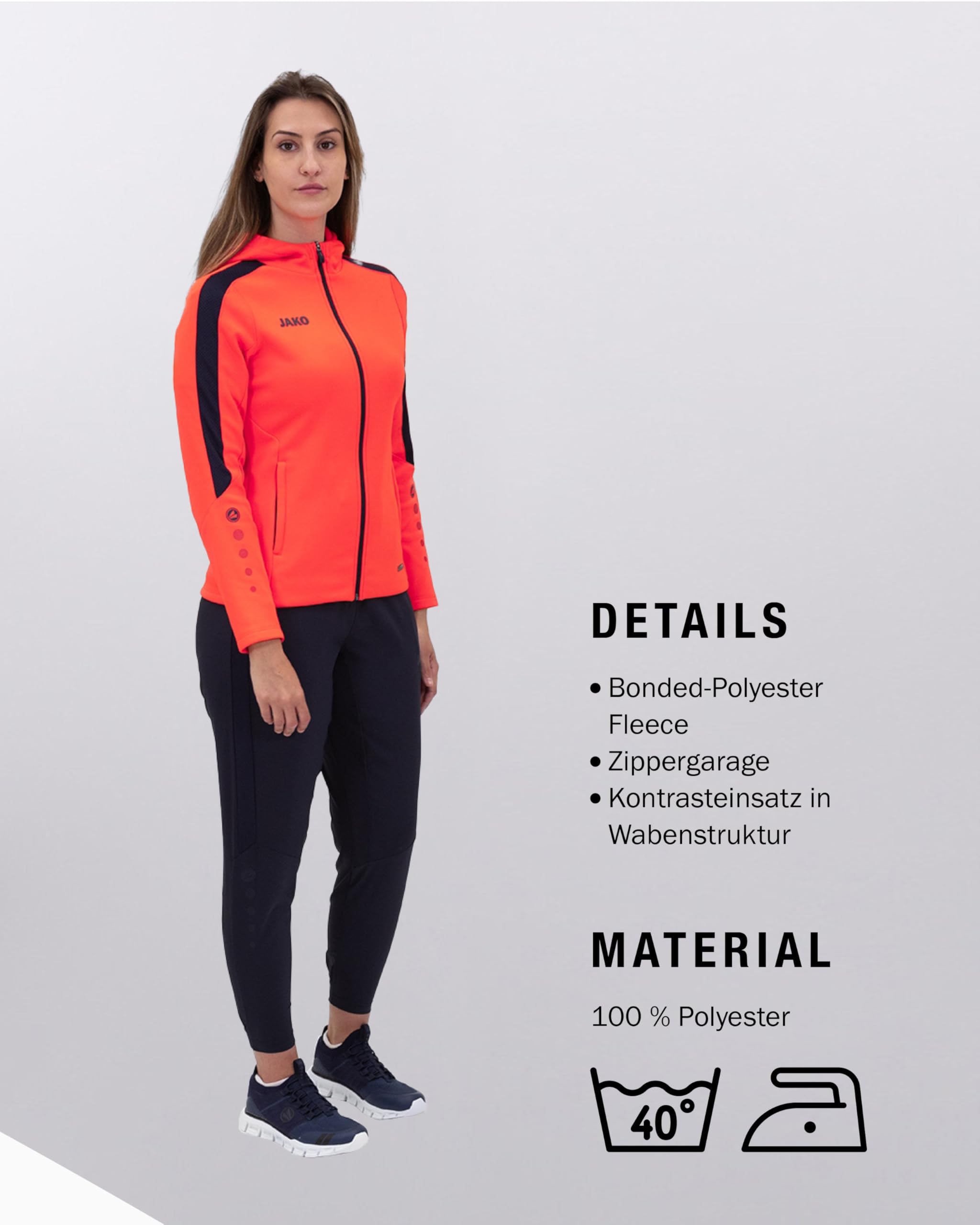 jako-power-trainingsanzug-damen-schwarz-38-kapuze-polyester image 4