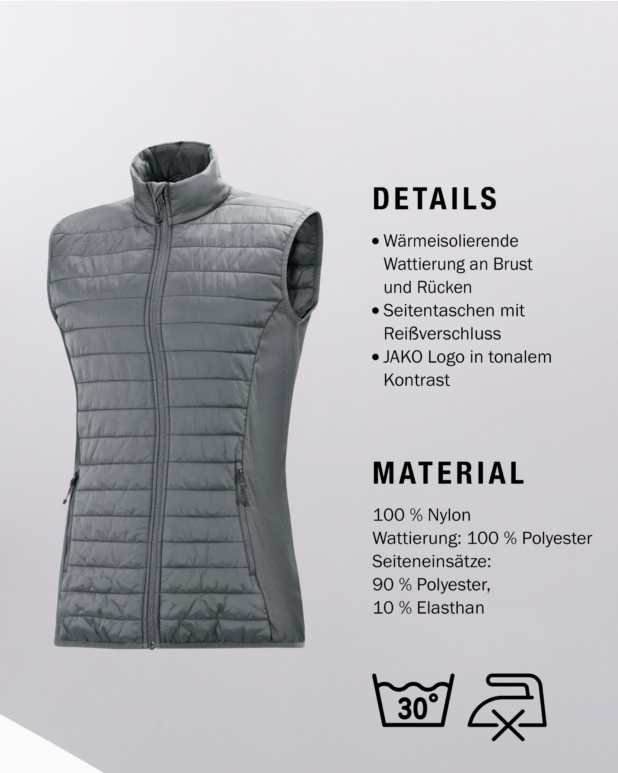 jako-base-steppweste-damen-38-blau-winddicht image 6