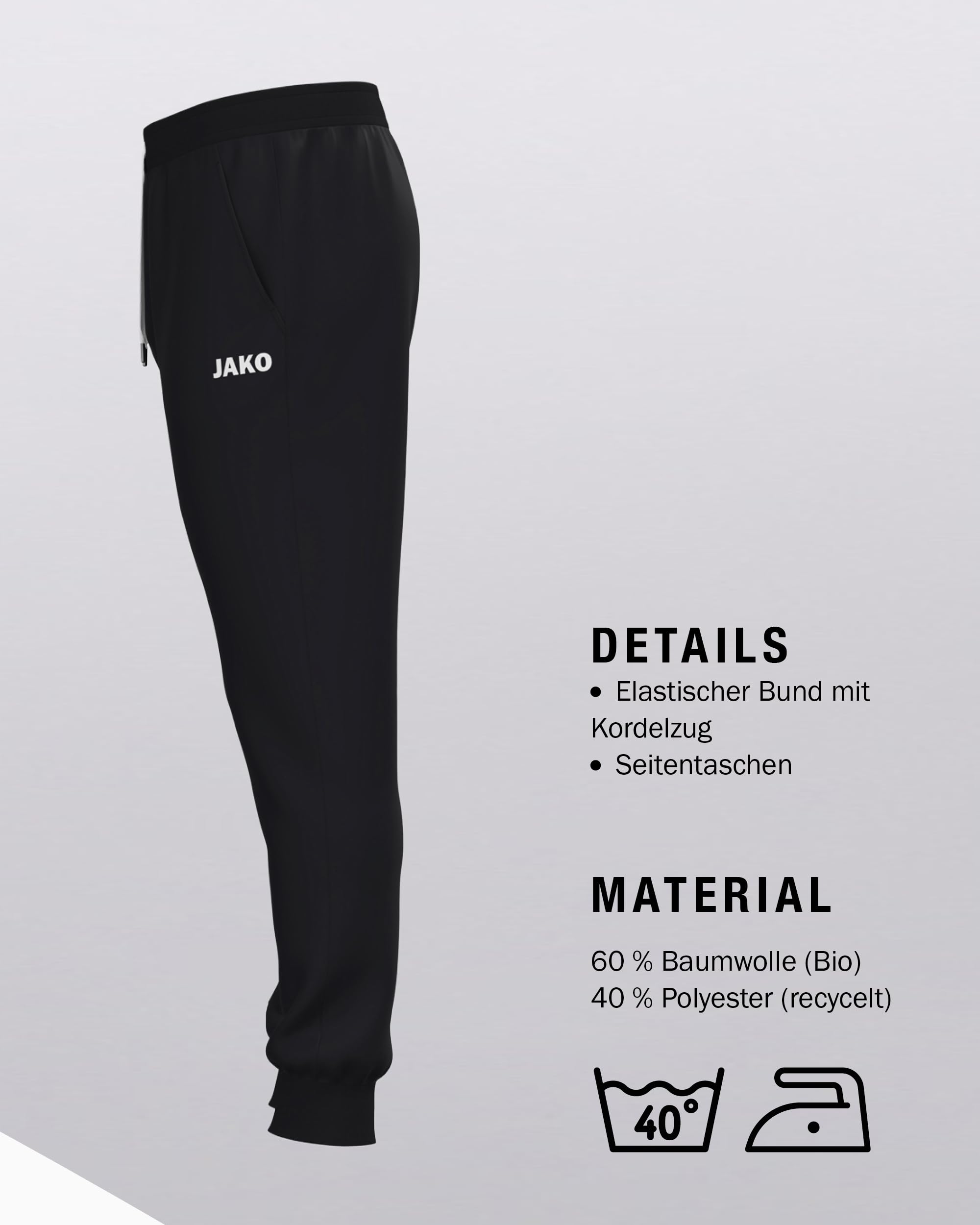 jako-one-cotton-kinder-jogginghose-128-schwarz-b-ndchen image 4
