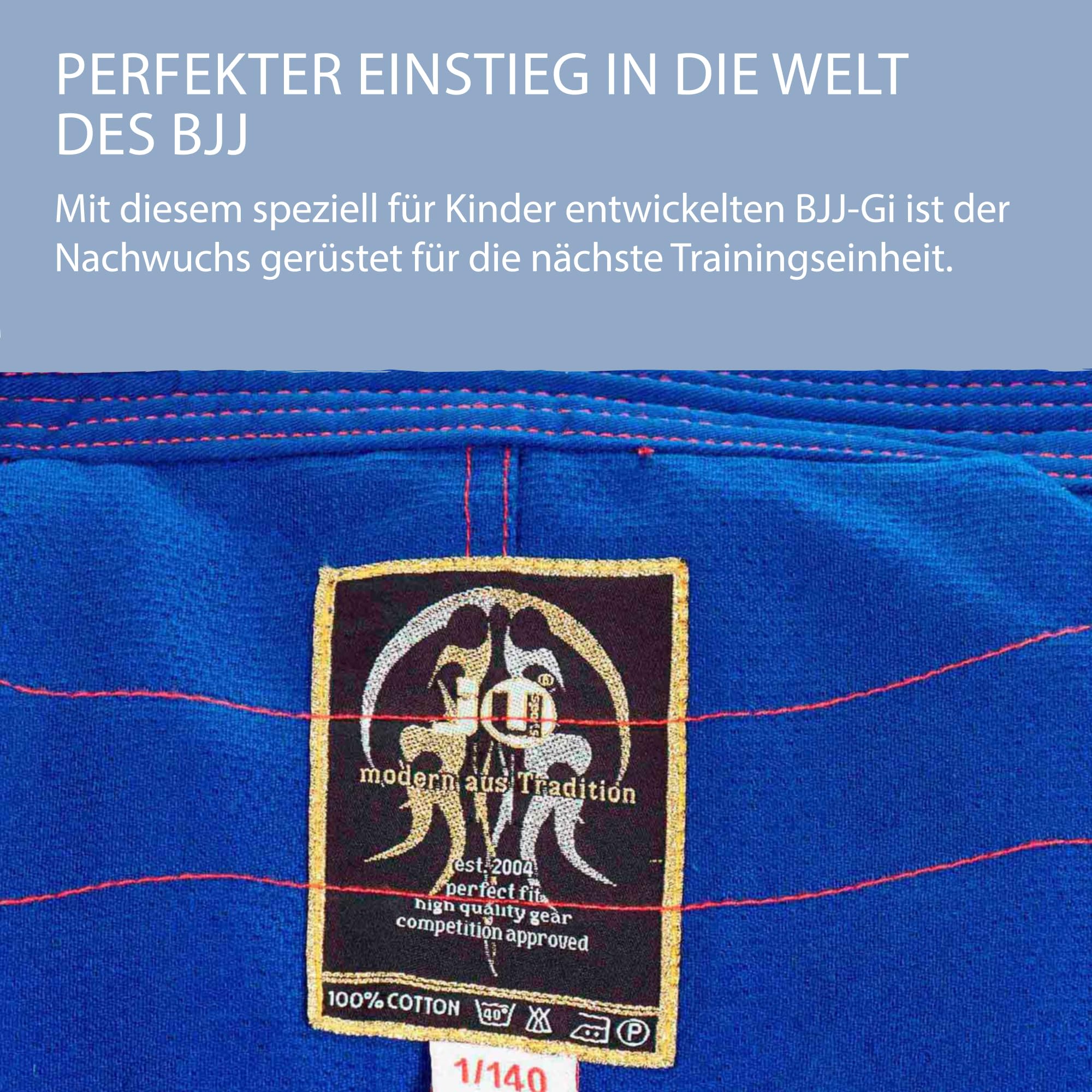 ju-sports-bjj-anzug-kids-blau-gr-150-baumwolle-gurt image 4