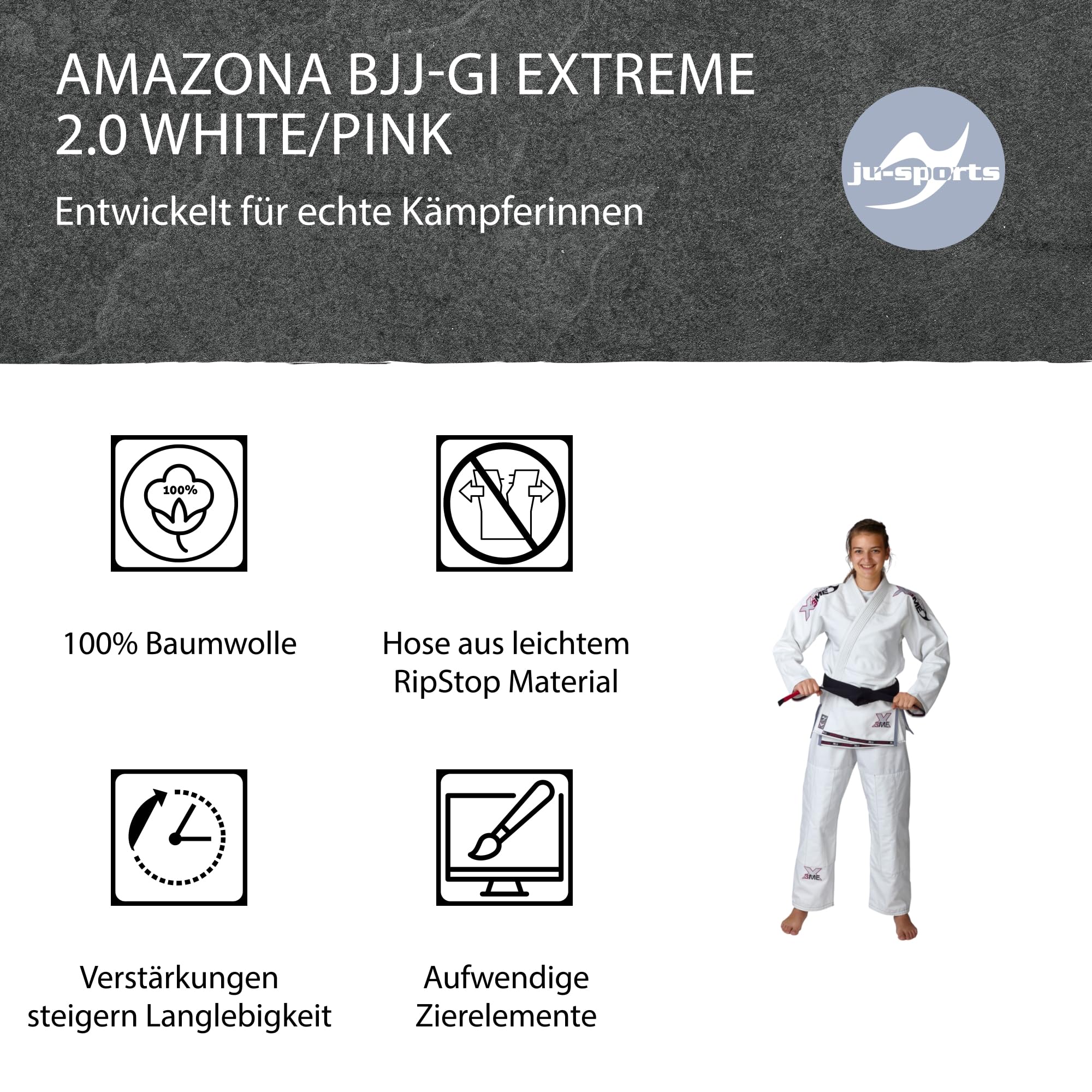ju-sports-amazona-bjj-gi-extreme-2-0-wei-pink-f3 image 3