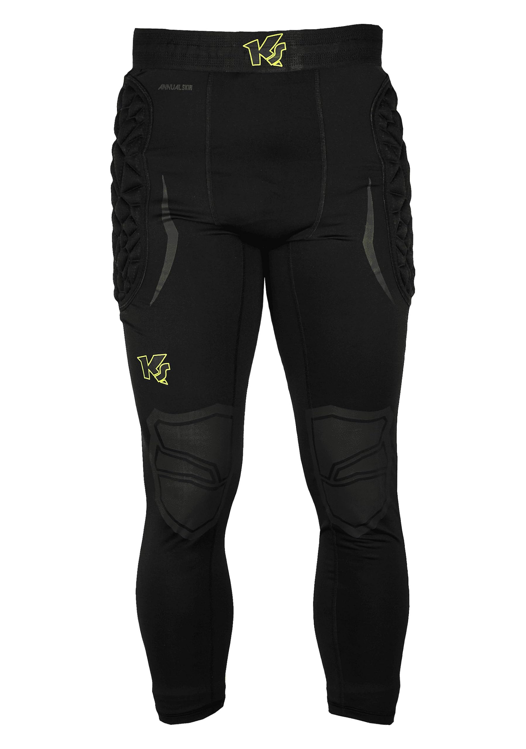 keepersport-powerpadded-torwart-unterziehhose-s-schwarz-gelb-2 image 4