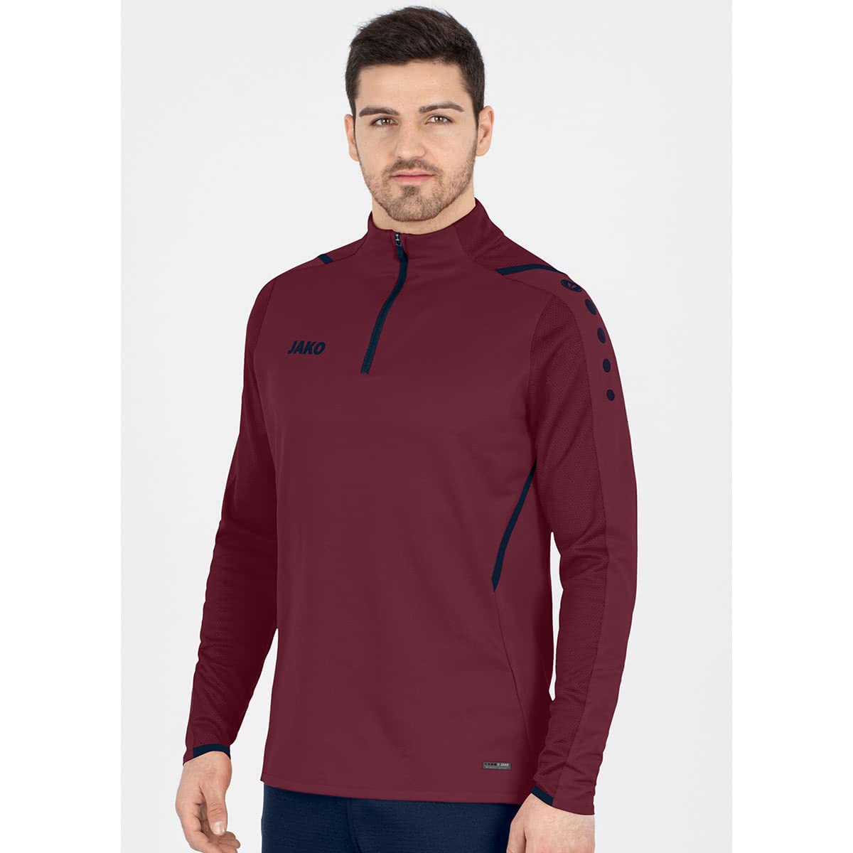 jako-challenge-ziptop-herren-m-schwarz-wei-fleece image 2