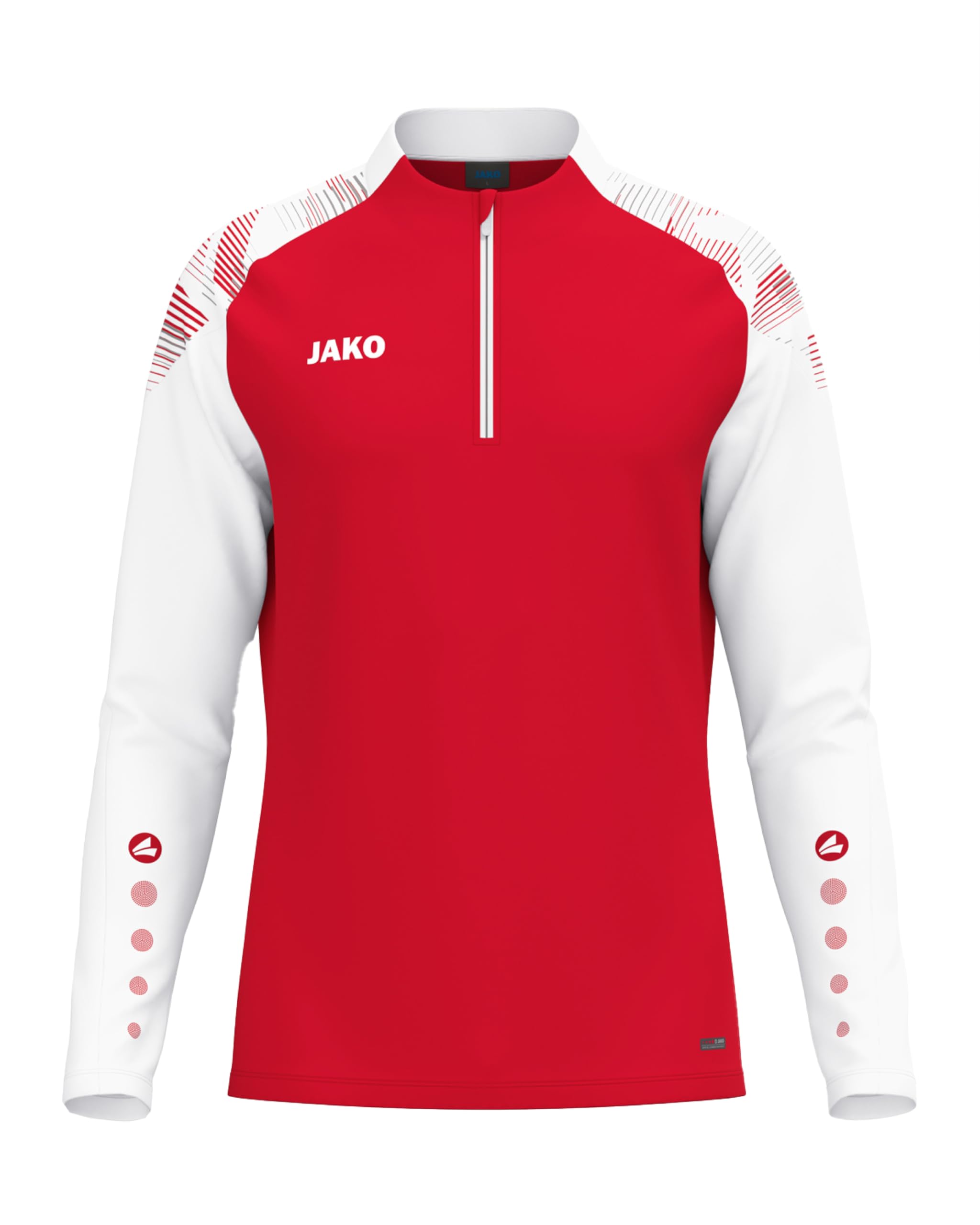 jako-sonic-ziptop-sportpullover-wei-marine-rot-micro-fleece image 6