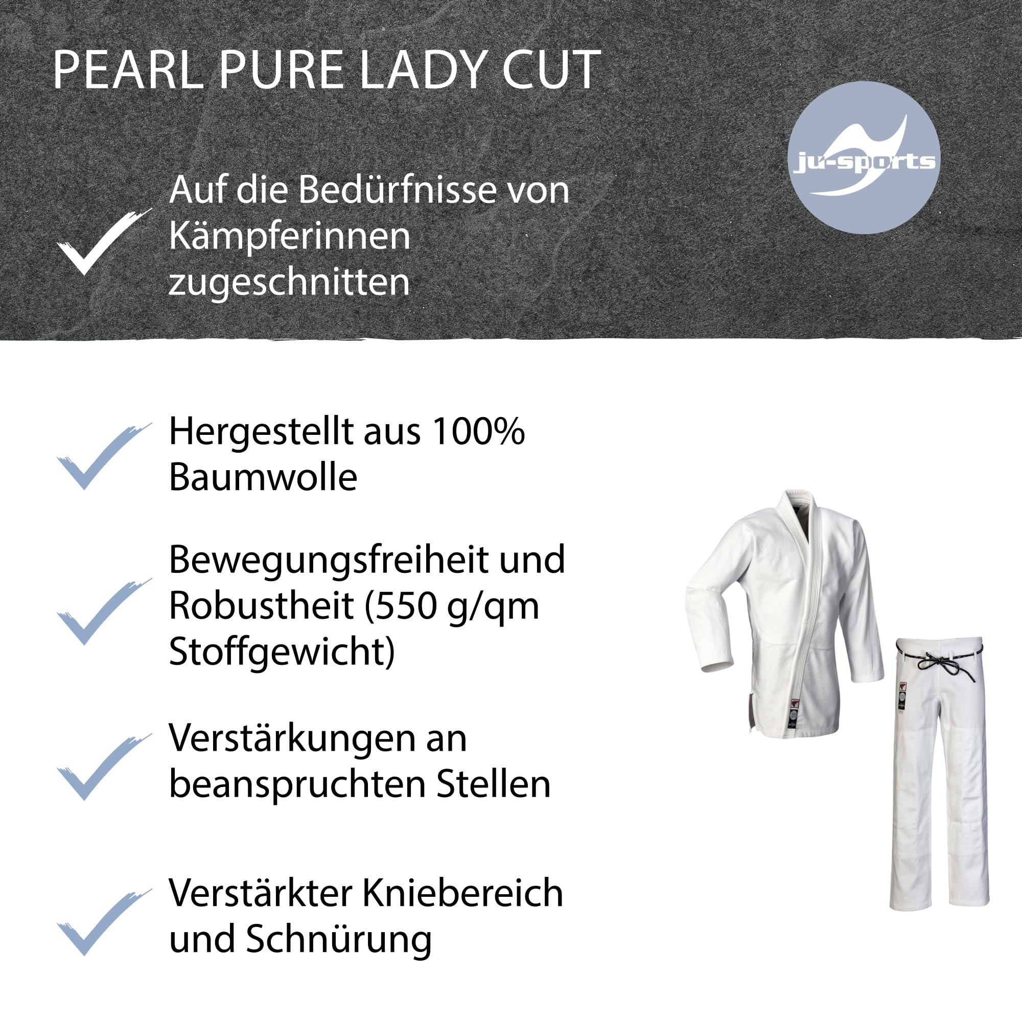 ju-sports-pearl-pure-lady-bjj-gi-damen-wei-f2-baumwolle image 5