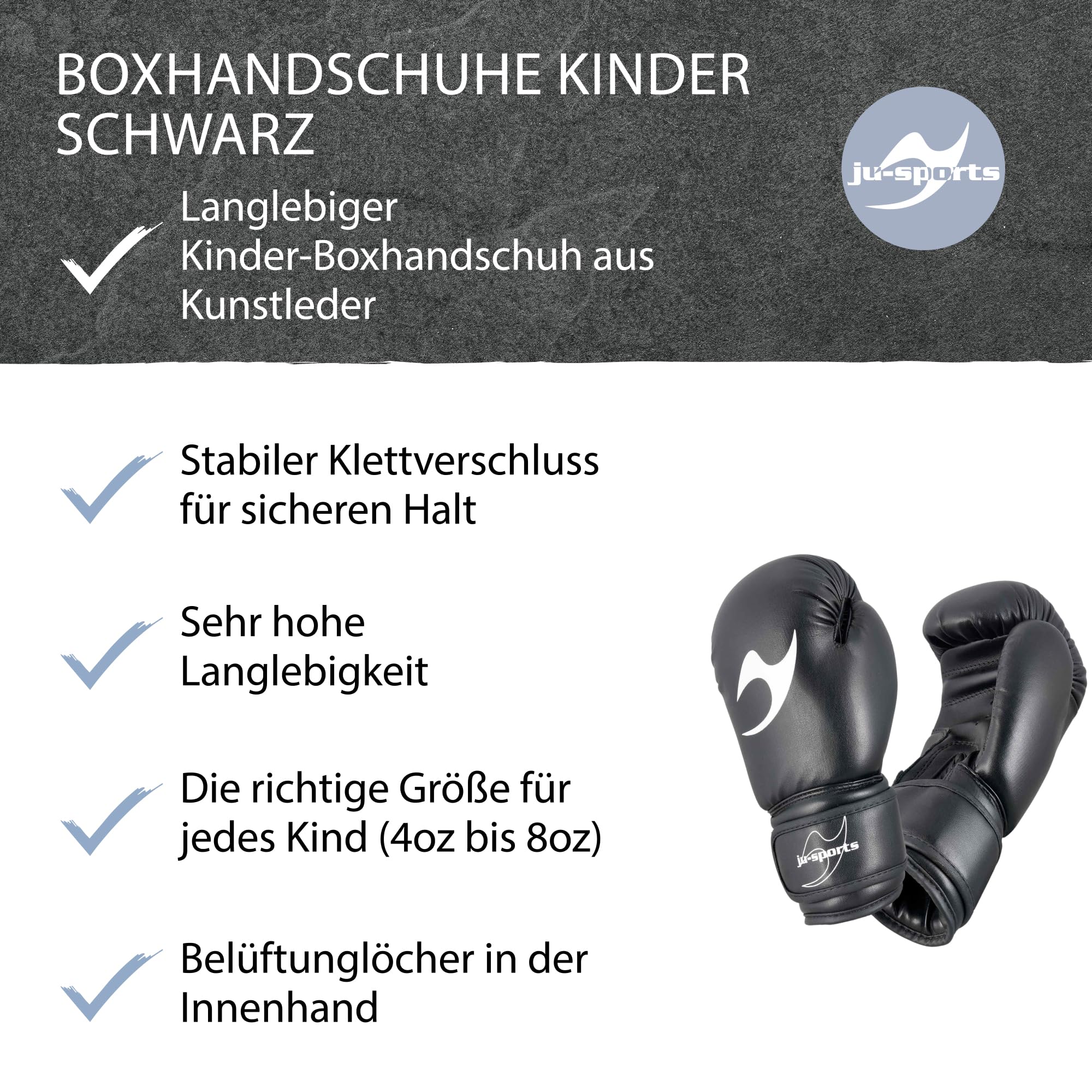 ju-sports-boxhandschuhe-kinder-8-oz-schwarz-kunstleder image 5