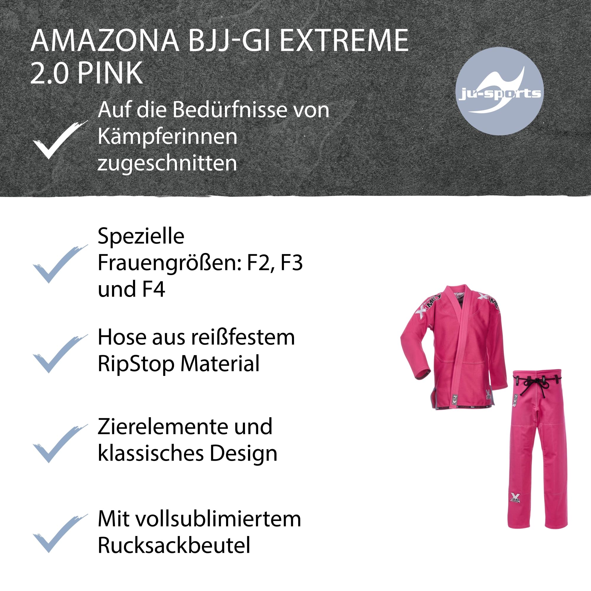 ju-sports-extreme-2-0-bjj-gi-damen-schwarz-pink-f4-500g image 5