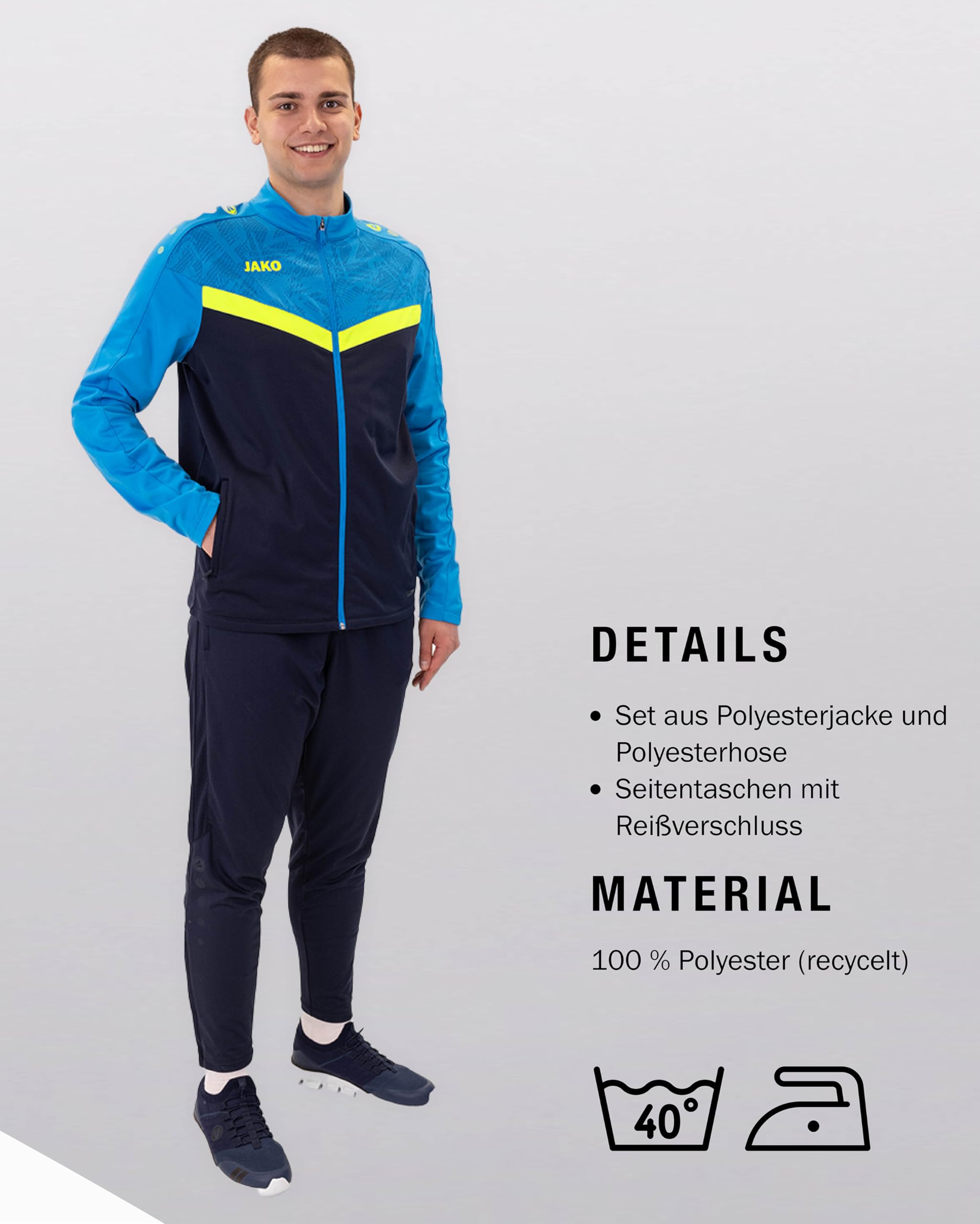 jako-iconic-kinder-polyesteranzug-trainingsanzug-mit-taschen image 4