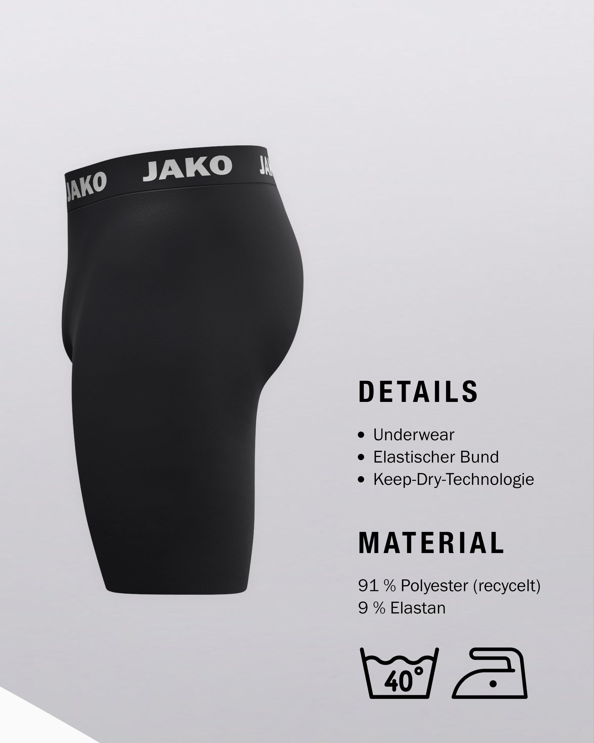 jako-base-tight-function-short-herren-schwarz-m-keepdry image 4