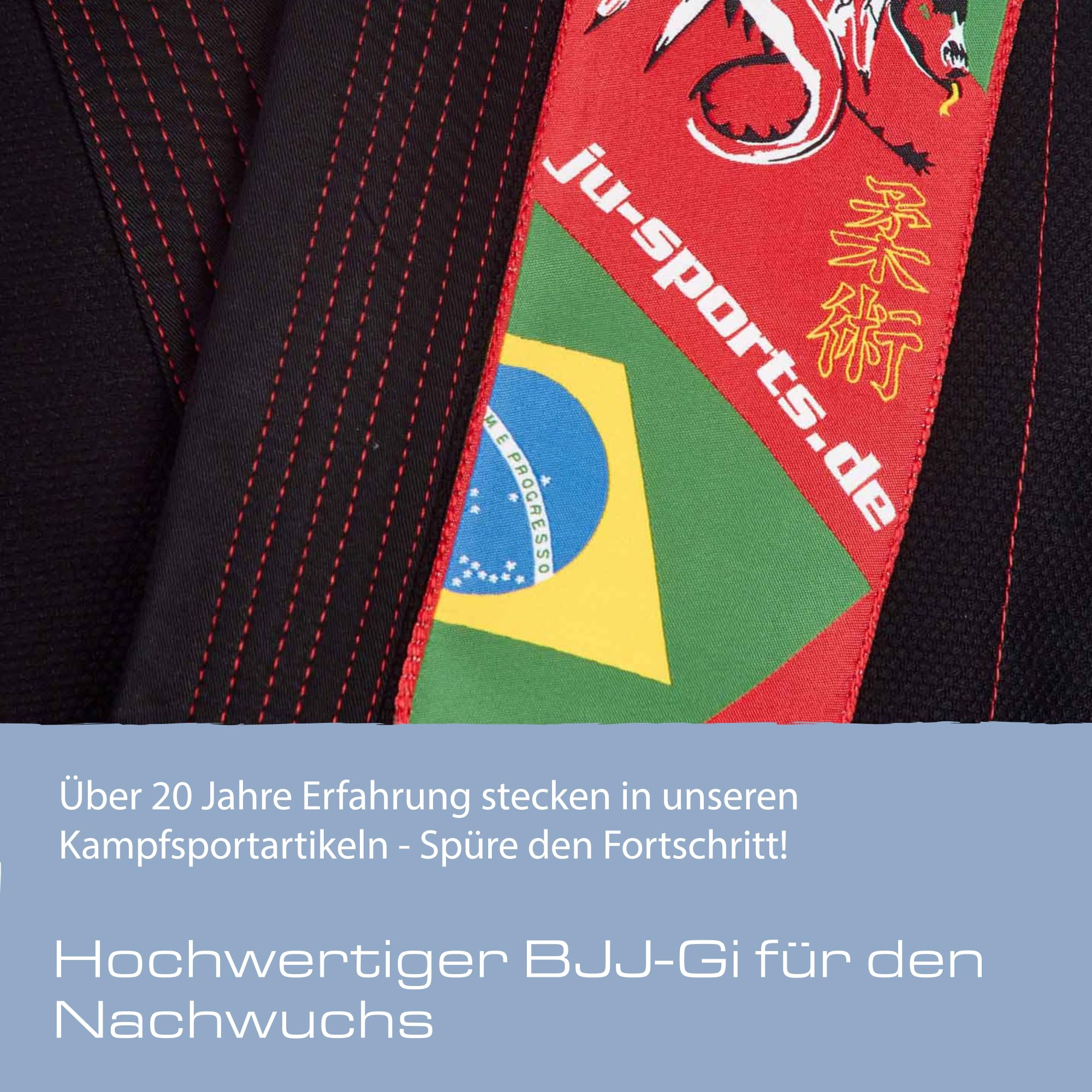 ju-sports-fightwear-bjj-gi-kinder-schwarz-150-baumwolle image 6