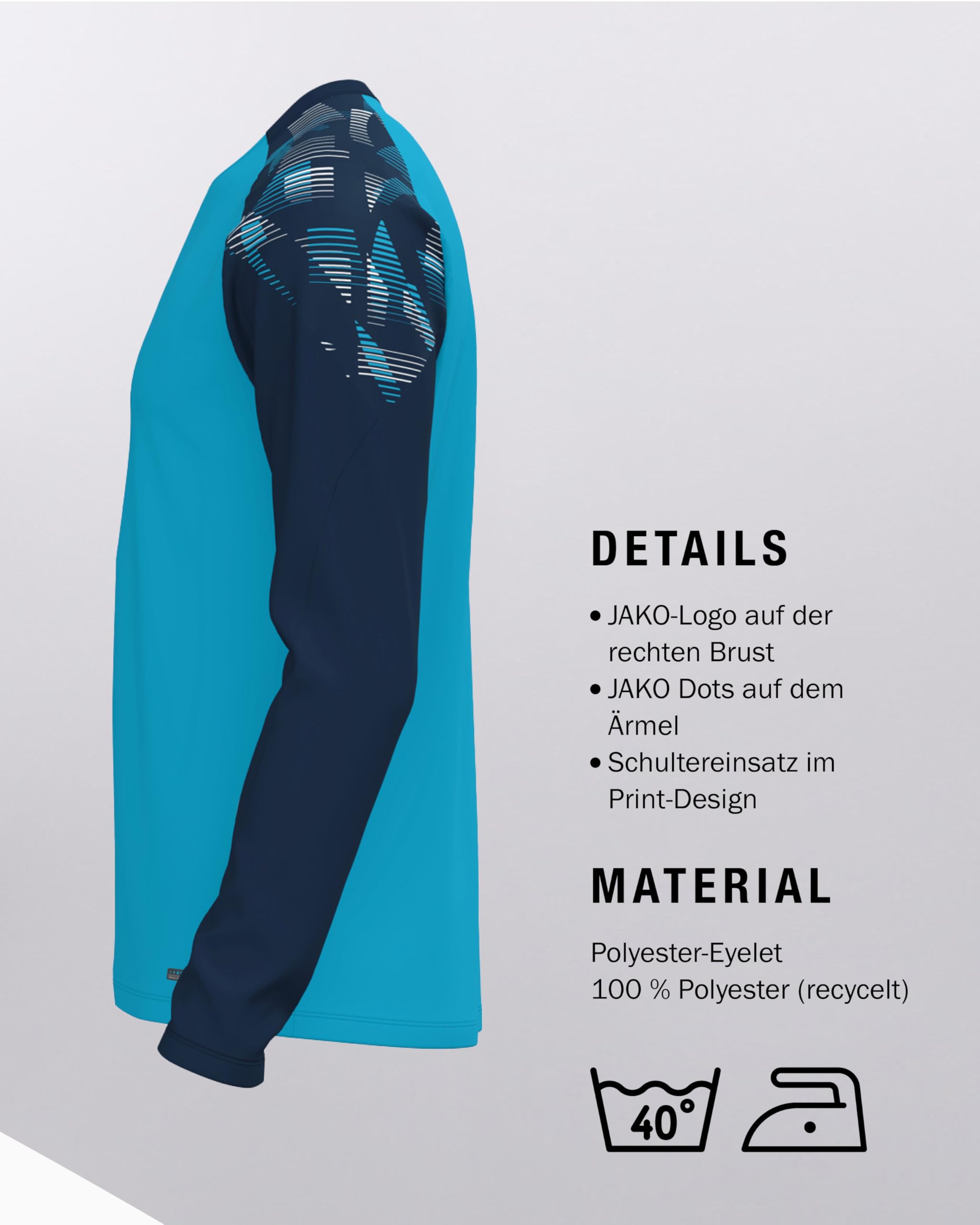 jako-sonic-sweatshirt-kinder-aqua-marine-128-atmungsaktiv image 5