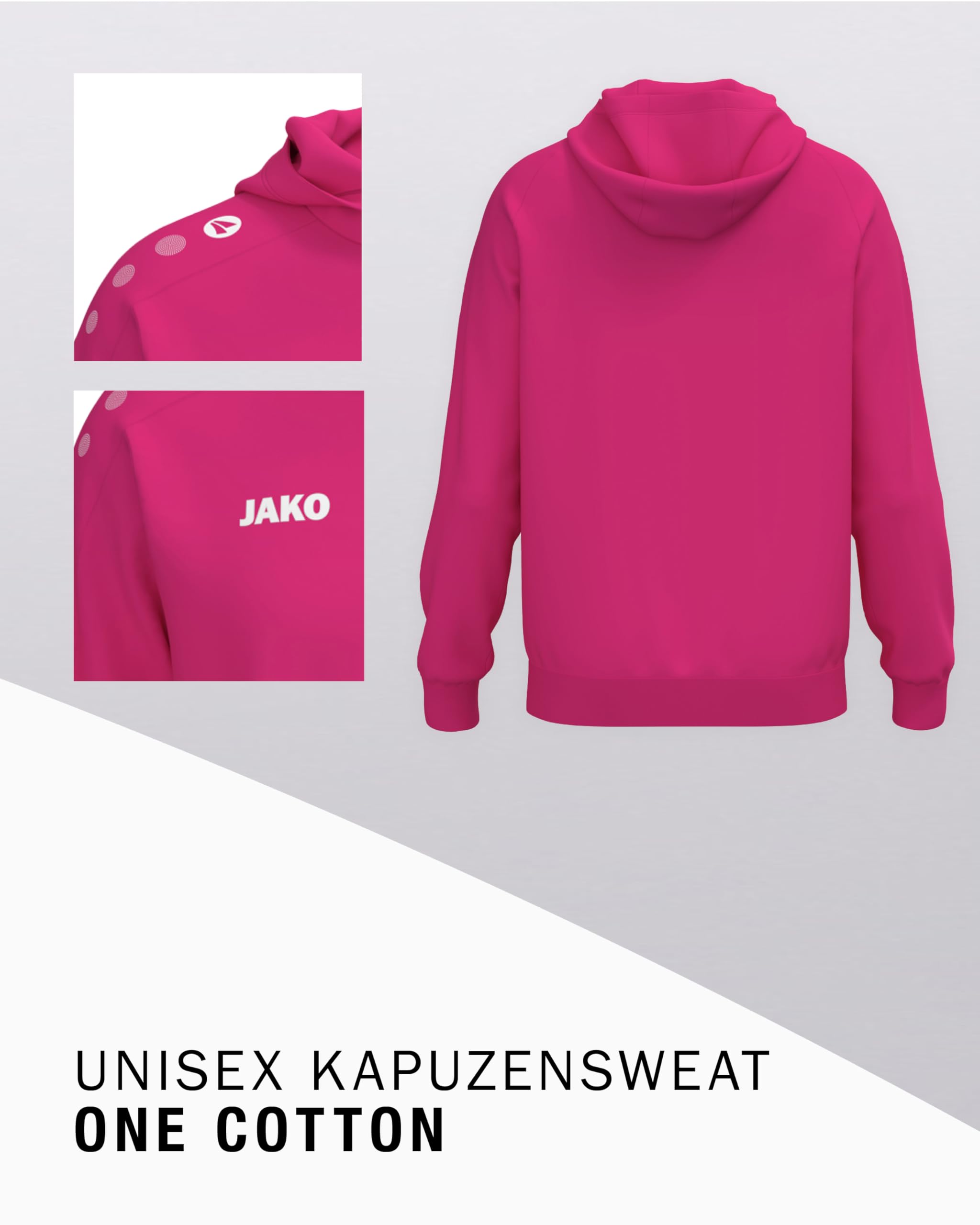 jako-one-hoody-kapuzenpullover-unisex-schwarz-baumwolle-veredelbar image 4
