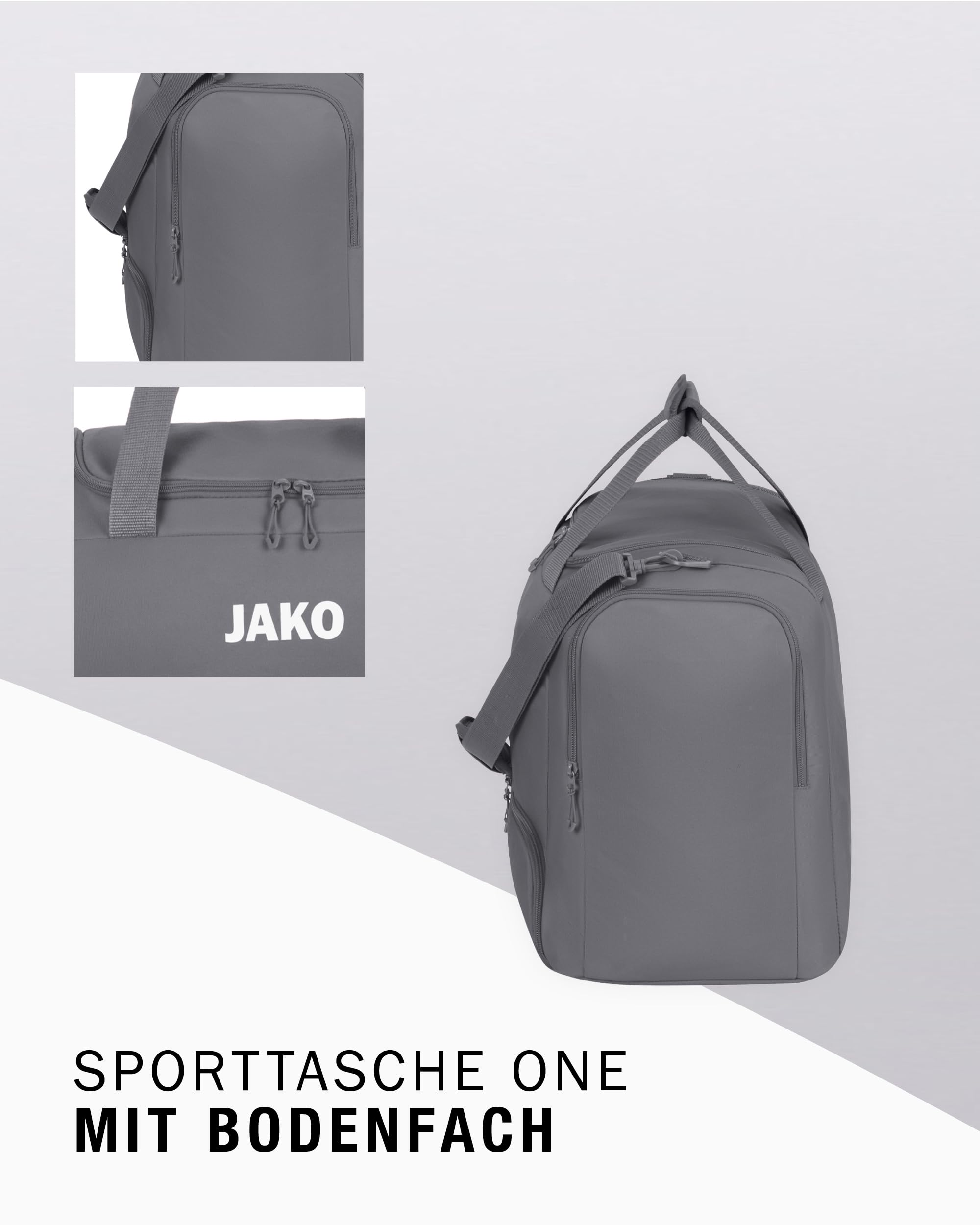 jako-one-sporttasche-s-30l-grau-mit-bodenfach image 3