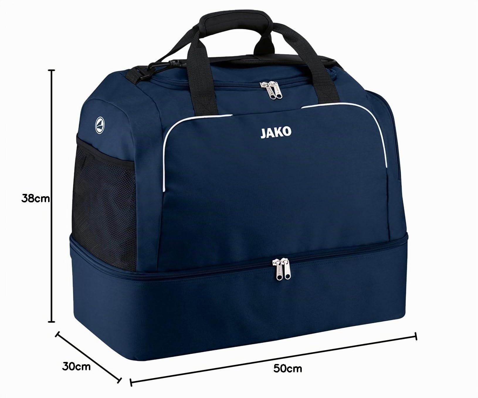 jako-classico-2050-sporttasche-mit-bodenfach-senior-rot image 2