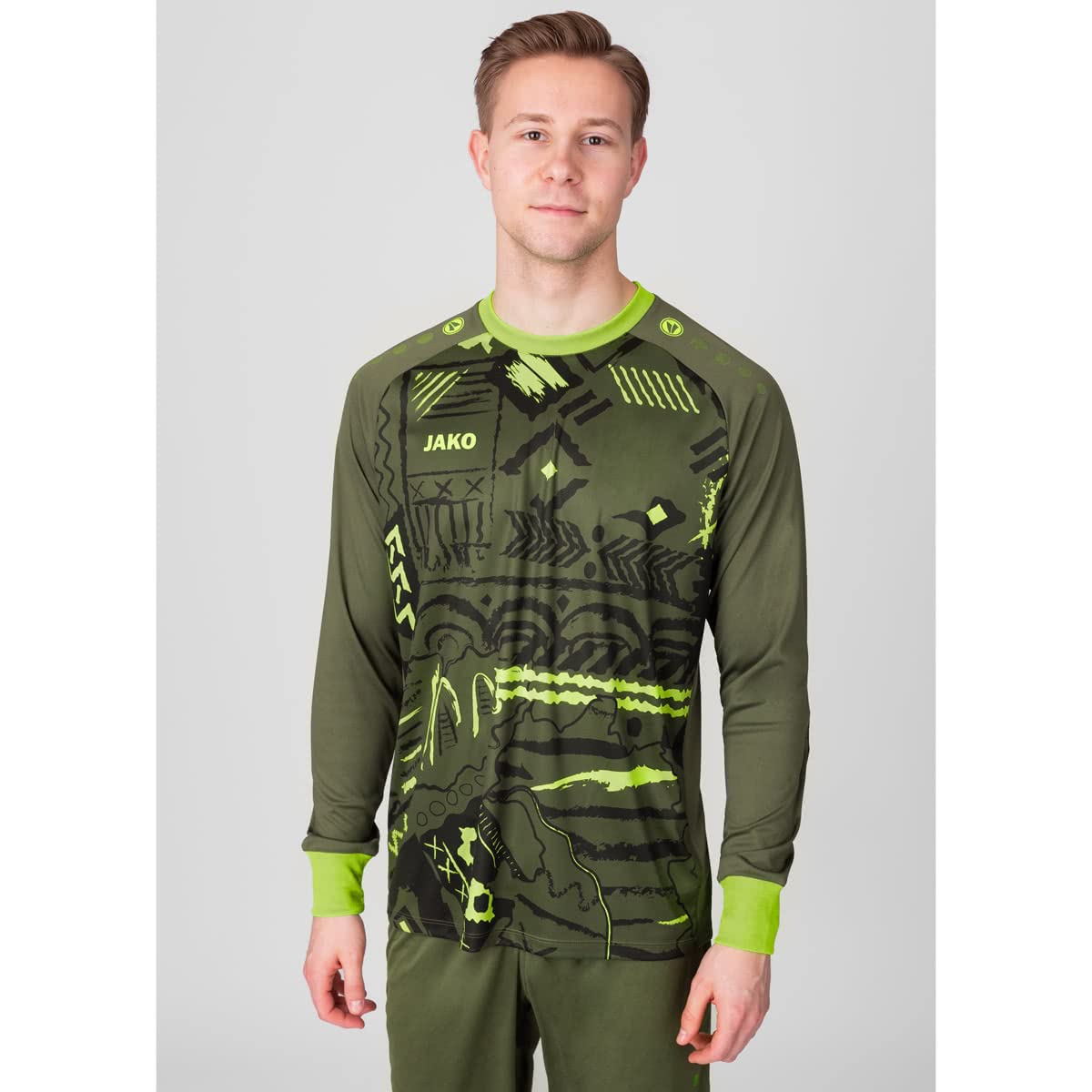 jako-tropicana-torwarttrikot-khaki-neongr-n-xl image 2