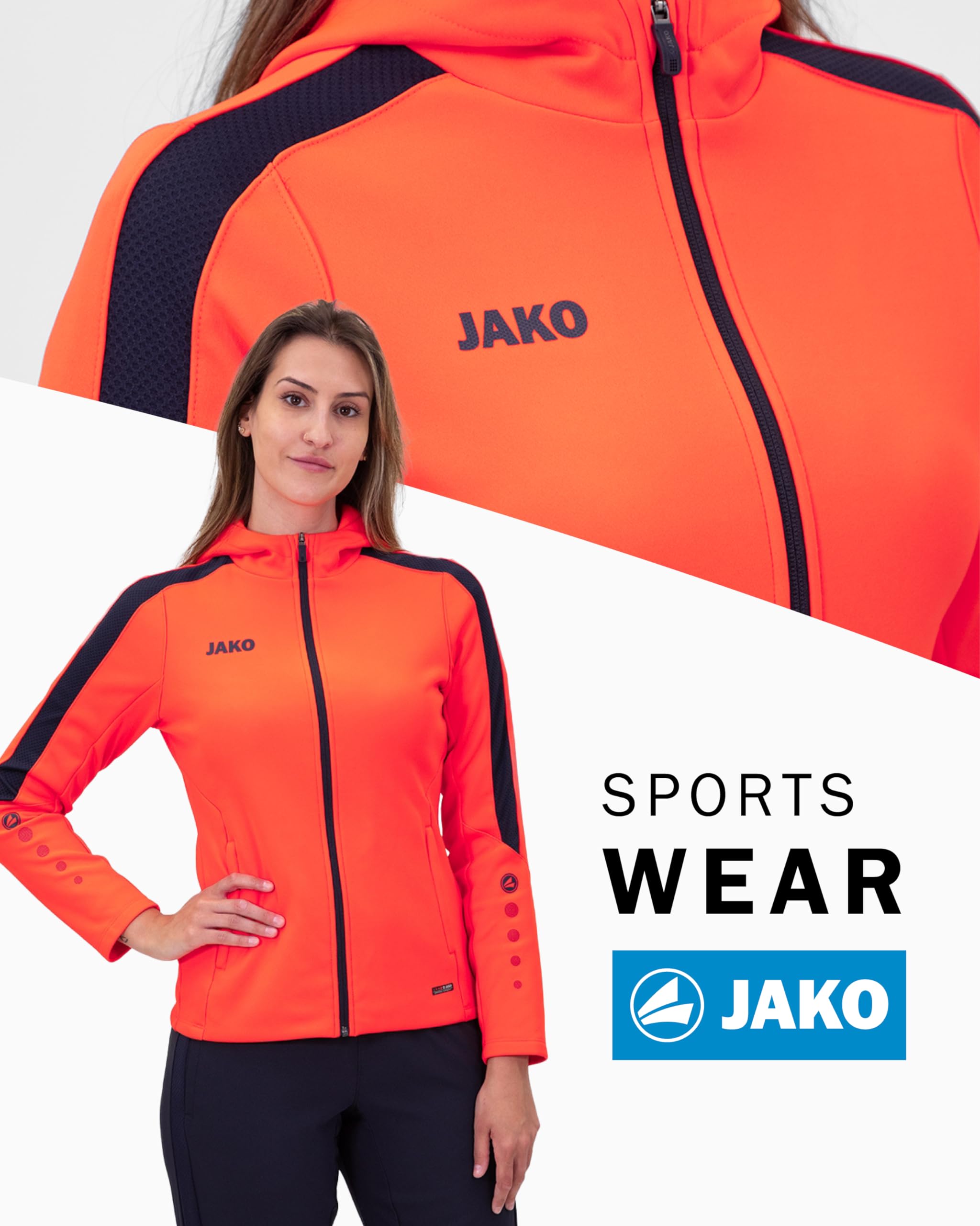 jako-power-trainingsanzug-damen-schwarz-38-kapuze-polyester image 2
