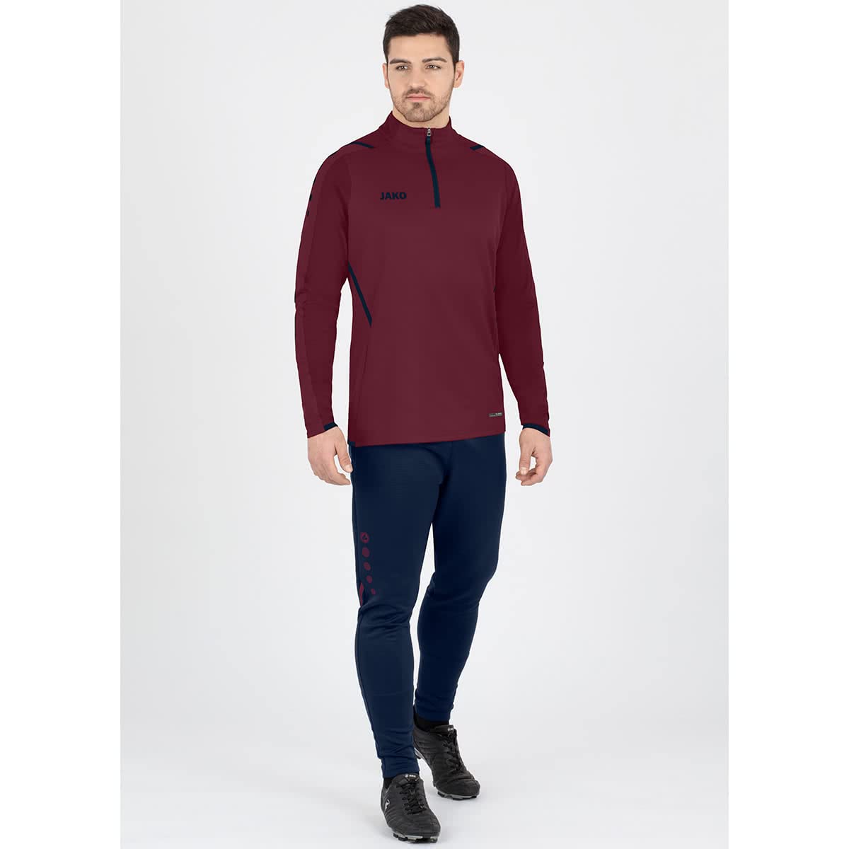 jako-challenge-ziptop-herren-m-schwarz-wei-fleece image 4
