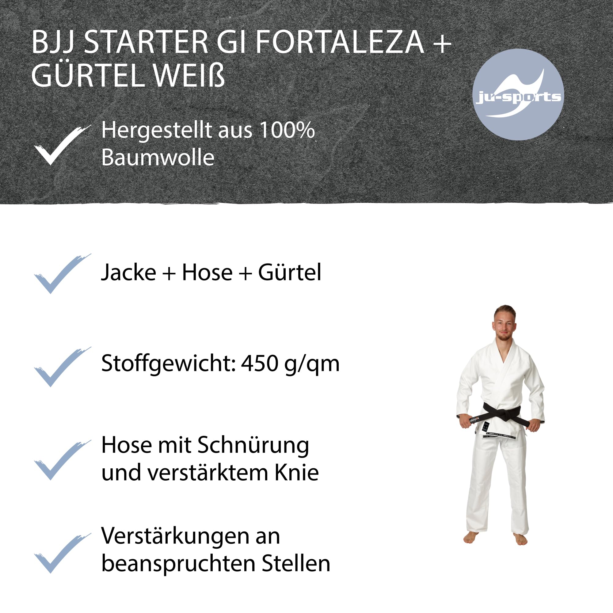 ju-sports-fortaleza-bjj-gi-herren-wei-a3-baumwolle image 5