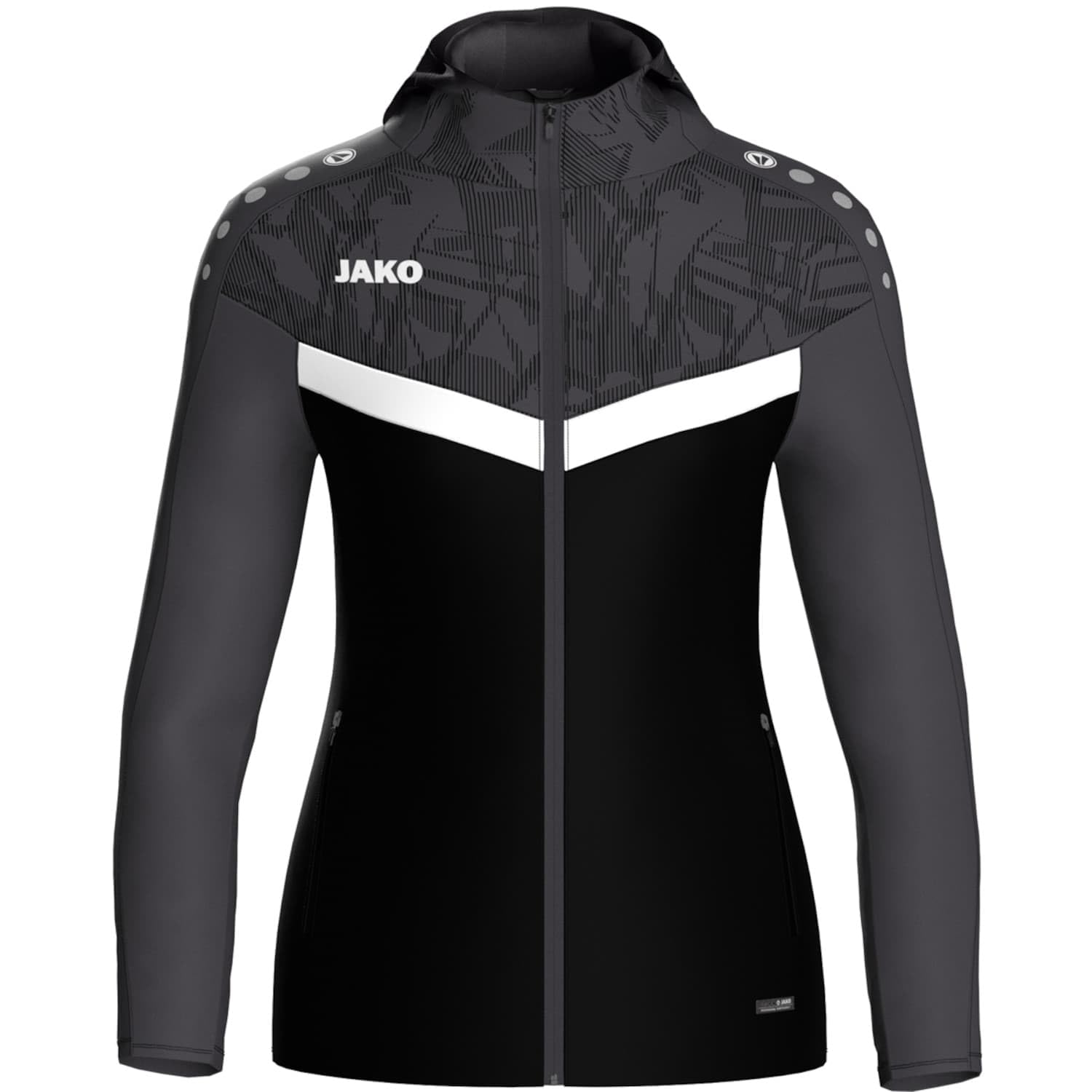 jako-iconic-kapuzenjacke-unisex-schwarz-soft-yellow image 1