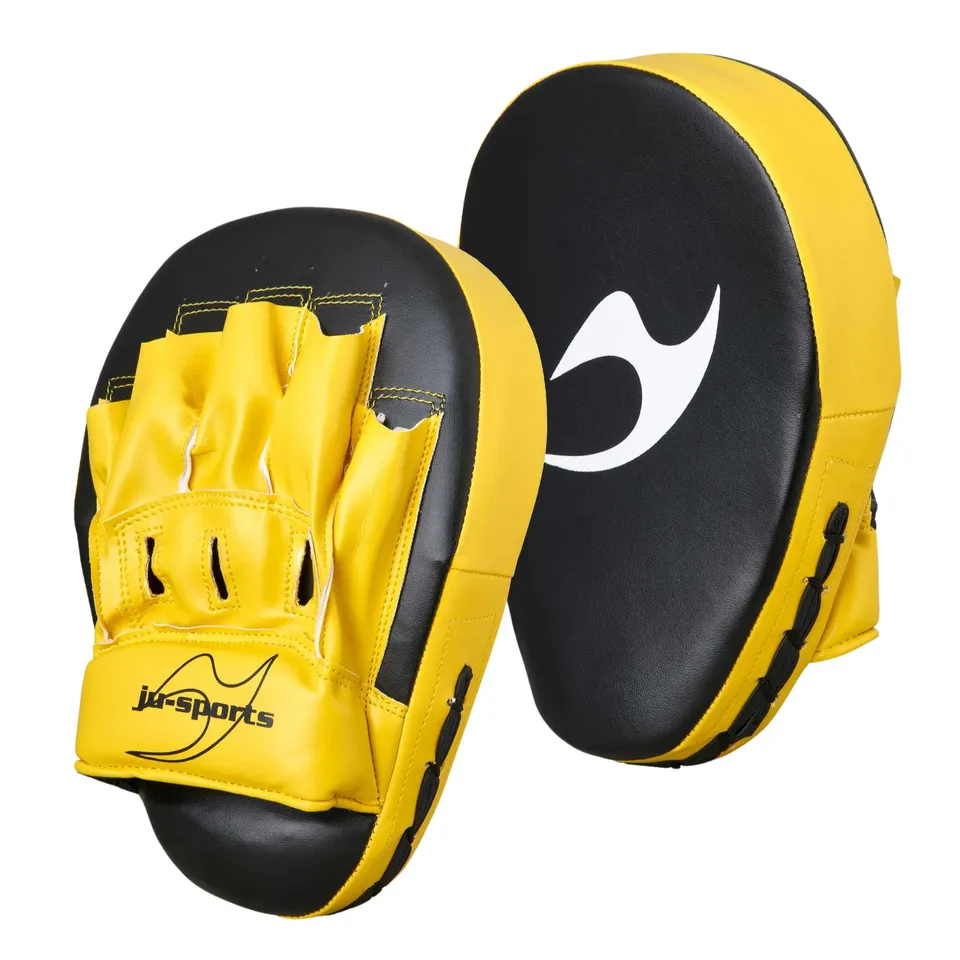 ju-sports-curved-handpratzen-gelb-schwarz-kunstleder-paar image 1